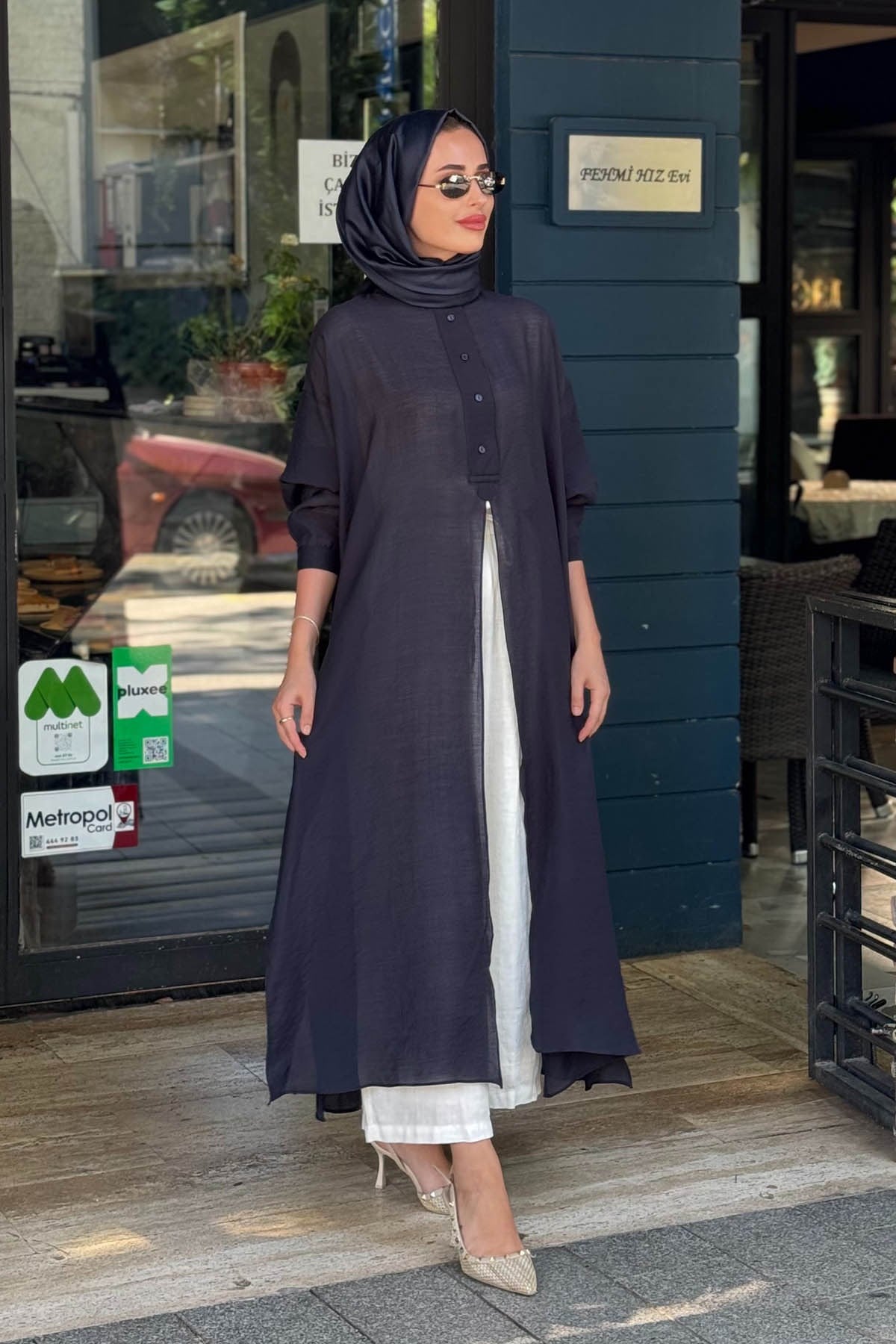 QOOQ Lina Tunik 26SS243 Lacivert