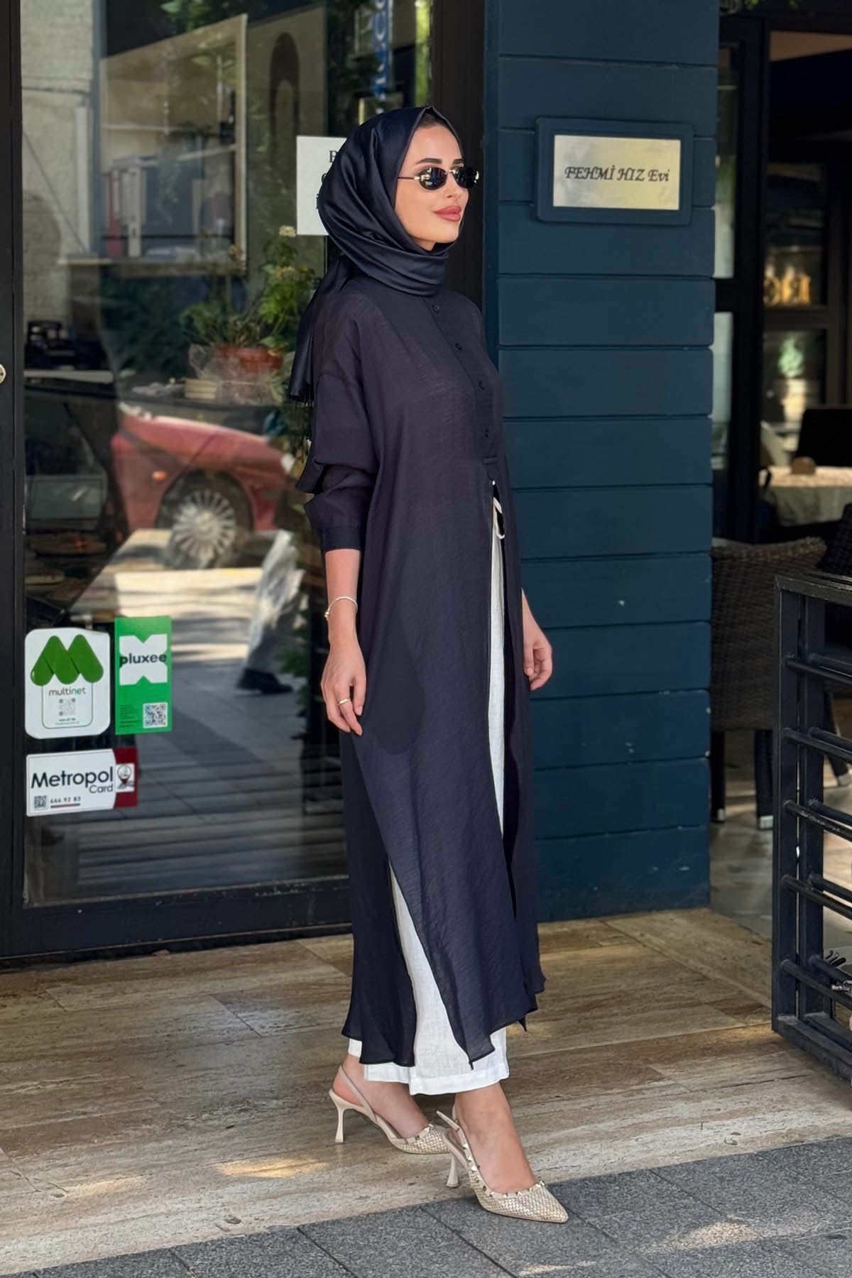 QOOQ Lina Tunik 26SS243 Lacivert