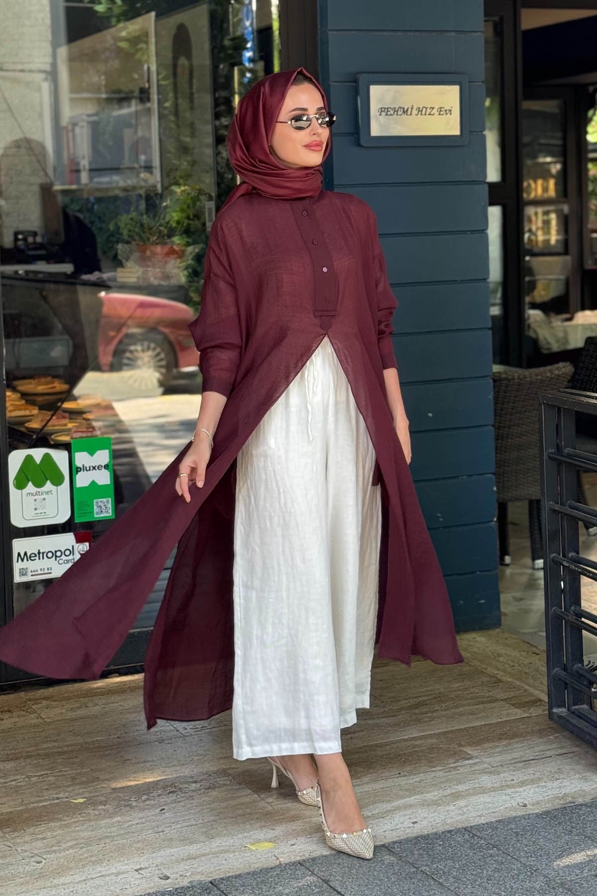 QOOQ Lina Tunik 26SS243 Mürdüm