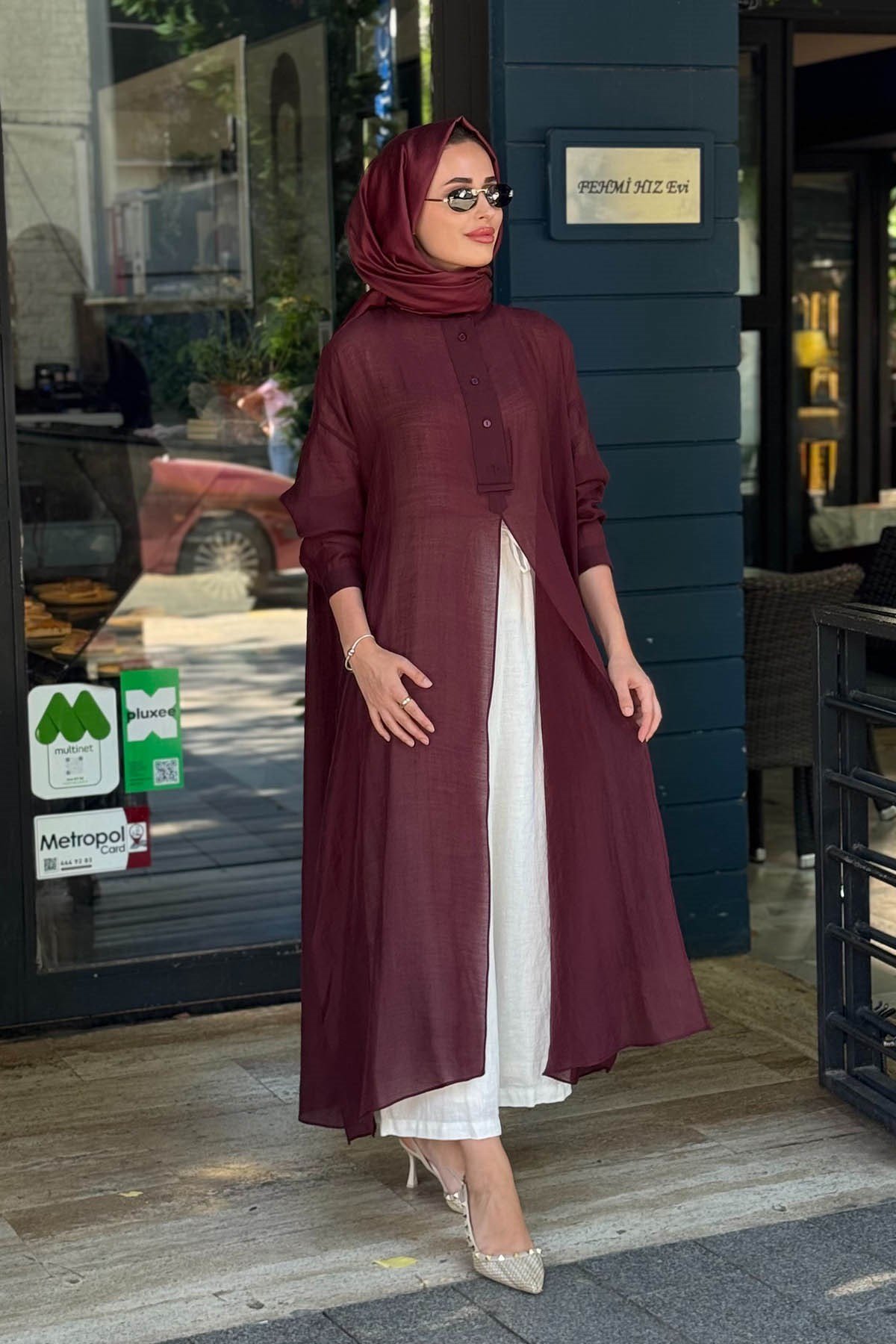 QOOQ Lina Tunik 26SS243 Mürdüm