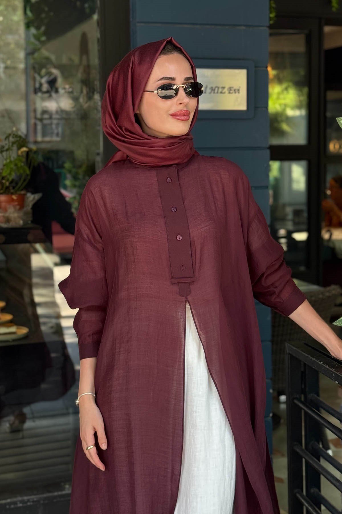 QOOQ Lina Tunik 26SS243 Mürdüm