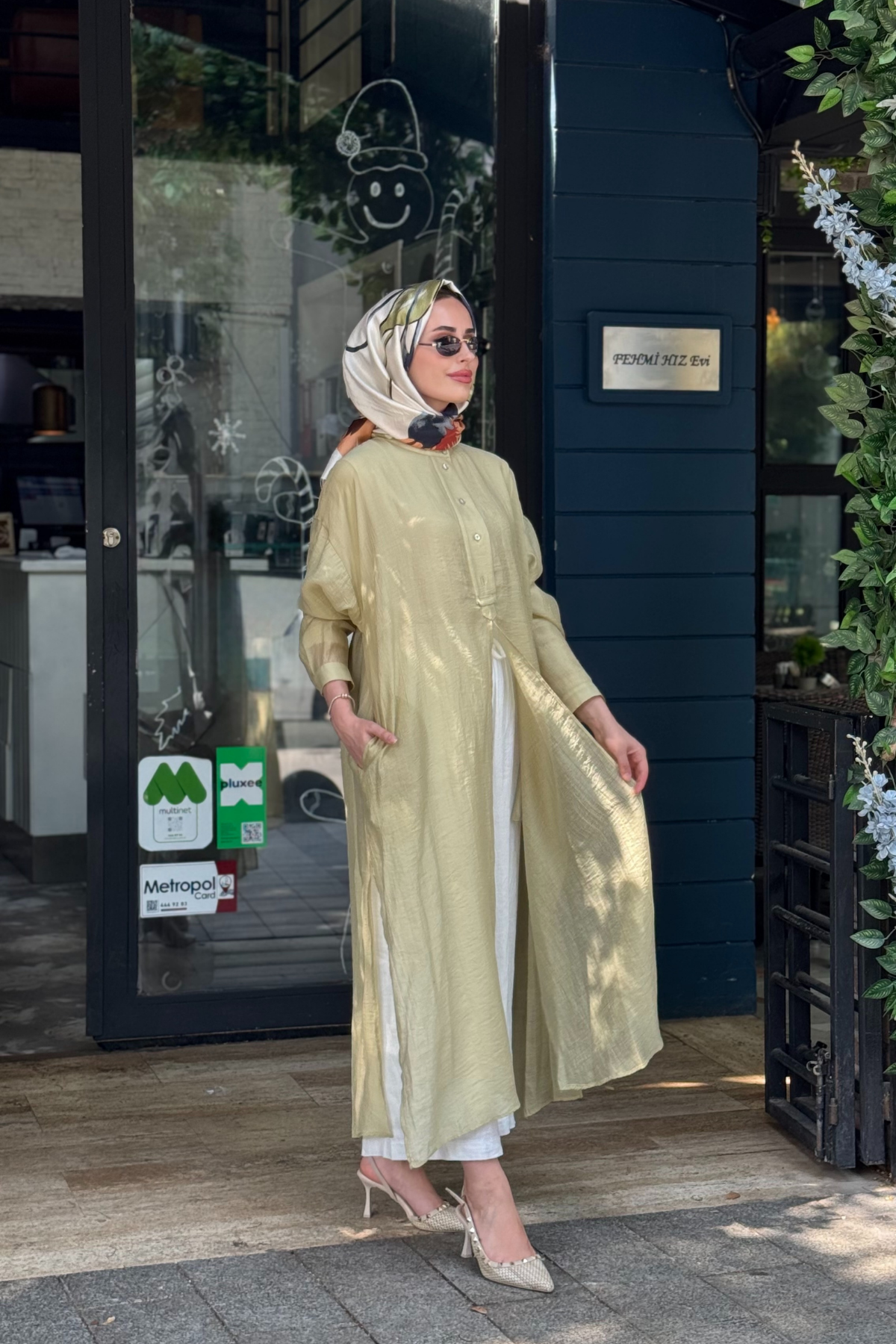 QOOQ Lina Tunik 26SS243 Yağ Yeşili
