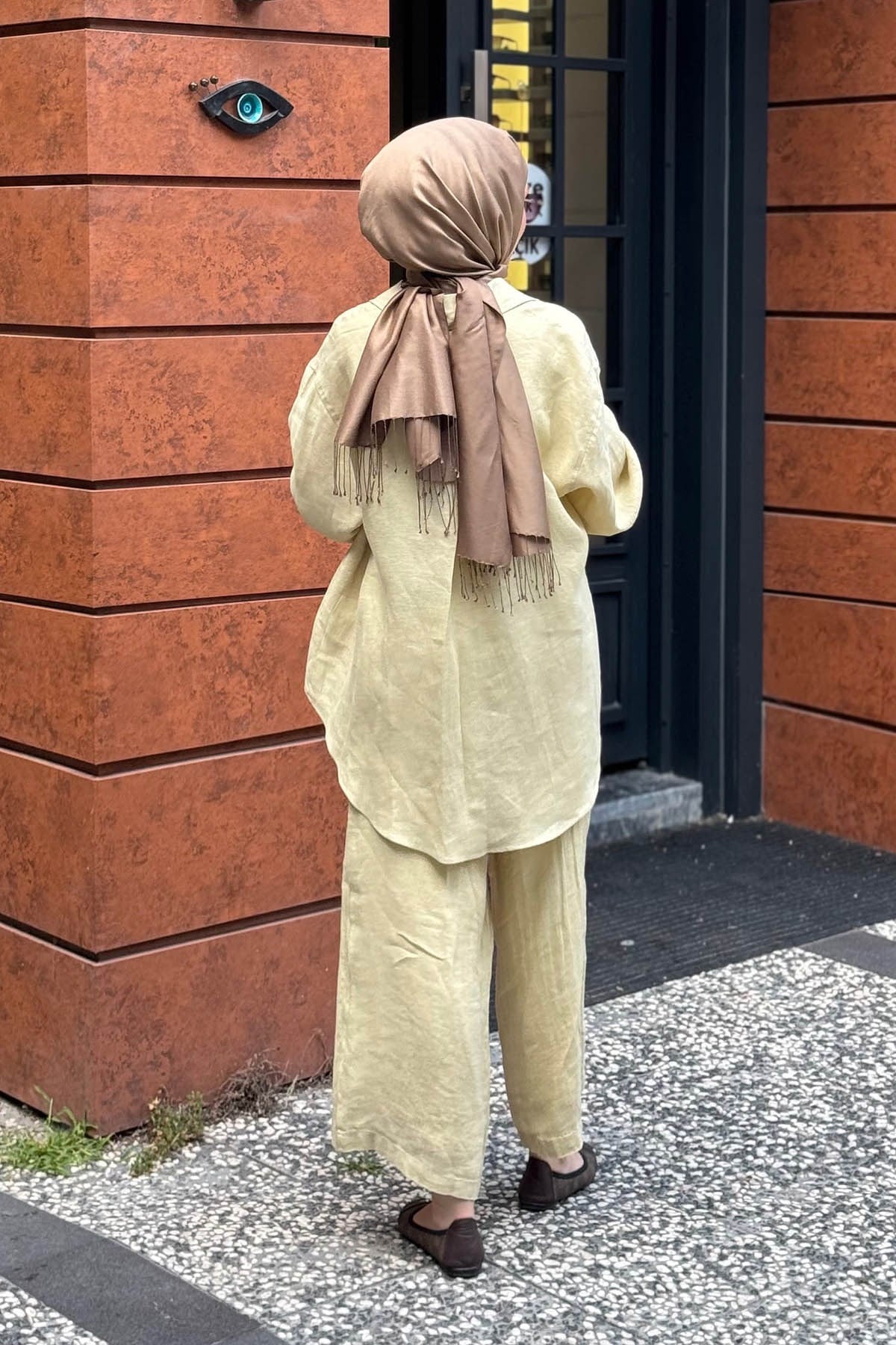 QOOQ Lisa Keten Gömlek 26SS241 Limon