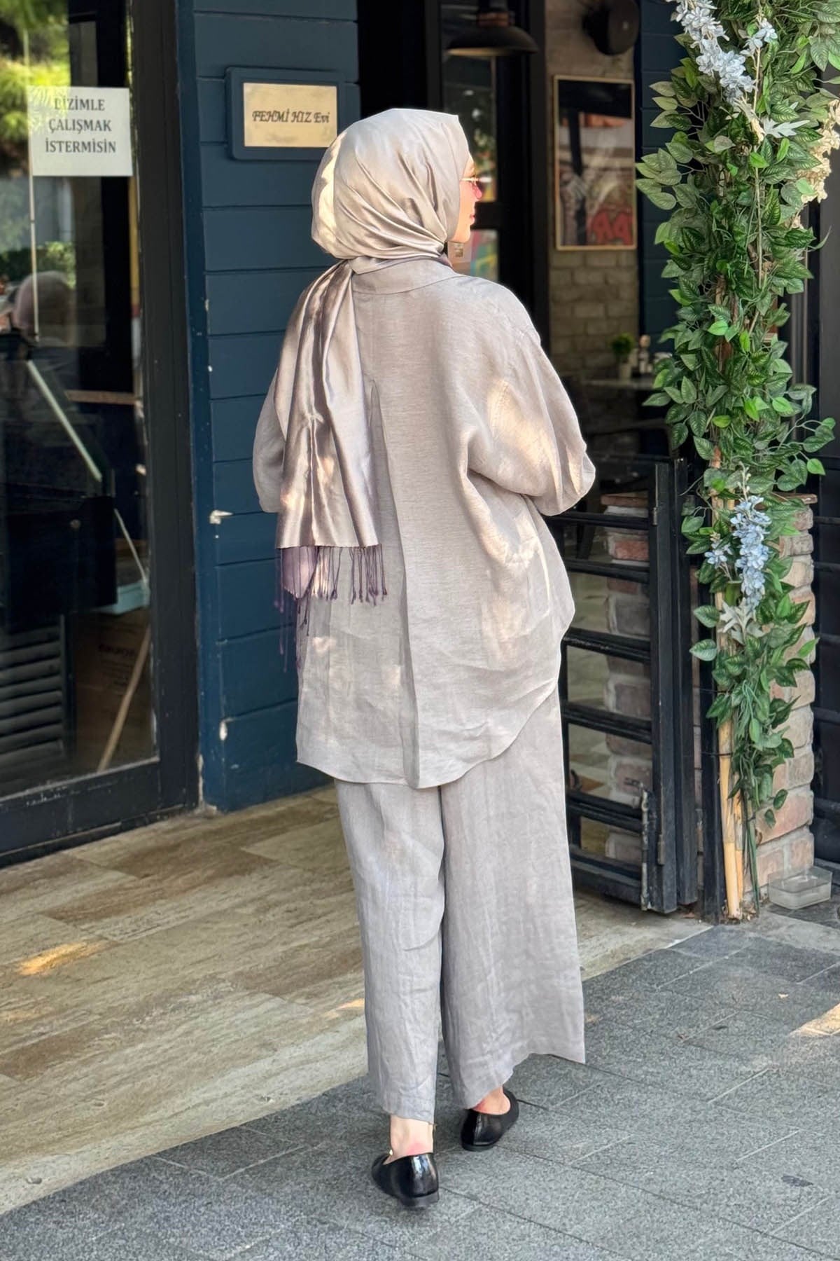 QOOQ Lisa Keten Gömlek 26SS241 Vizon