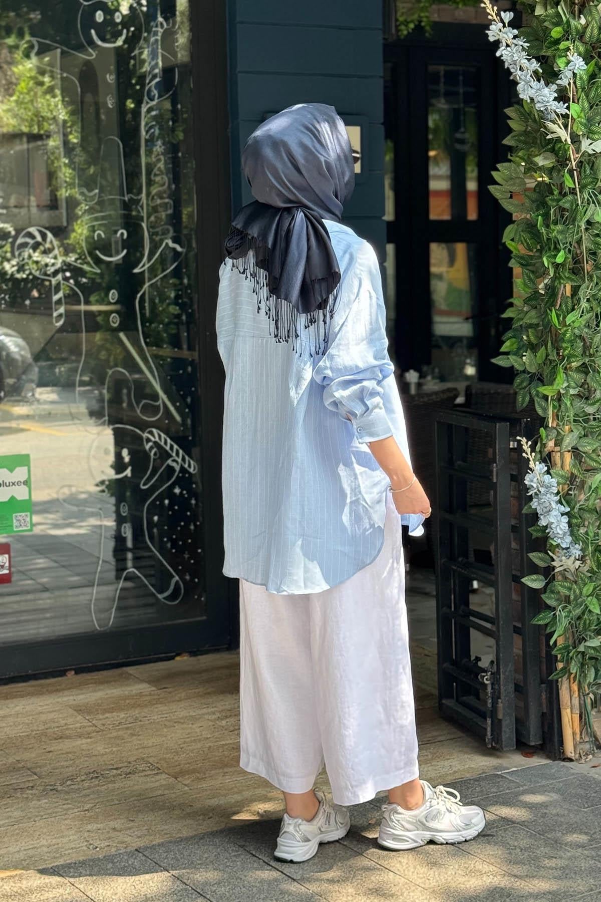 QOOQ Mila Gömlek 26SS220 Mavi