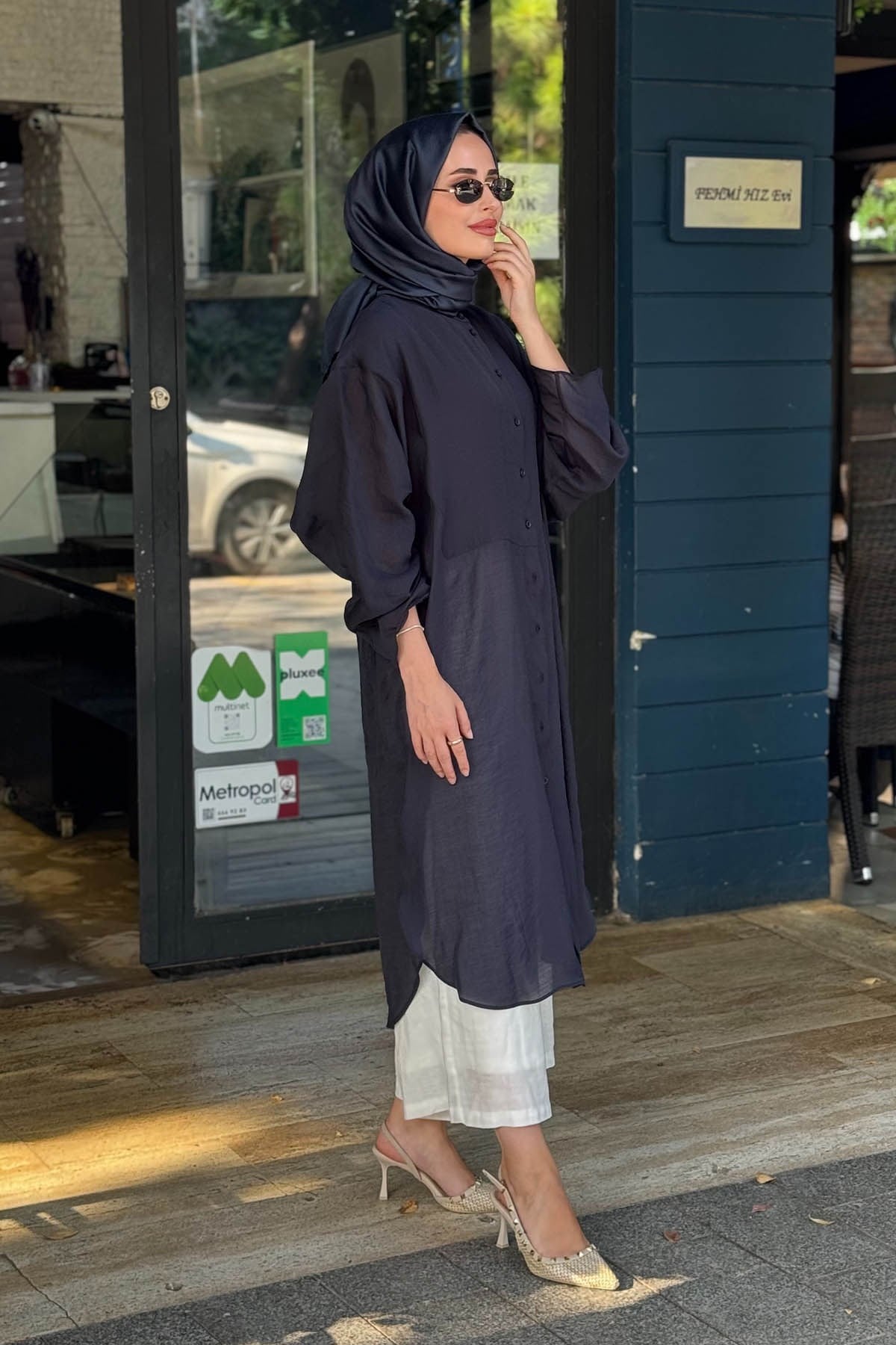 QOOQ Minerva Tunik 26SS237 Lacivert