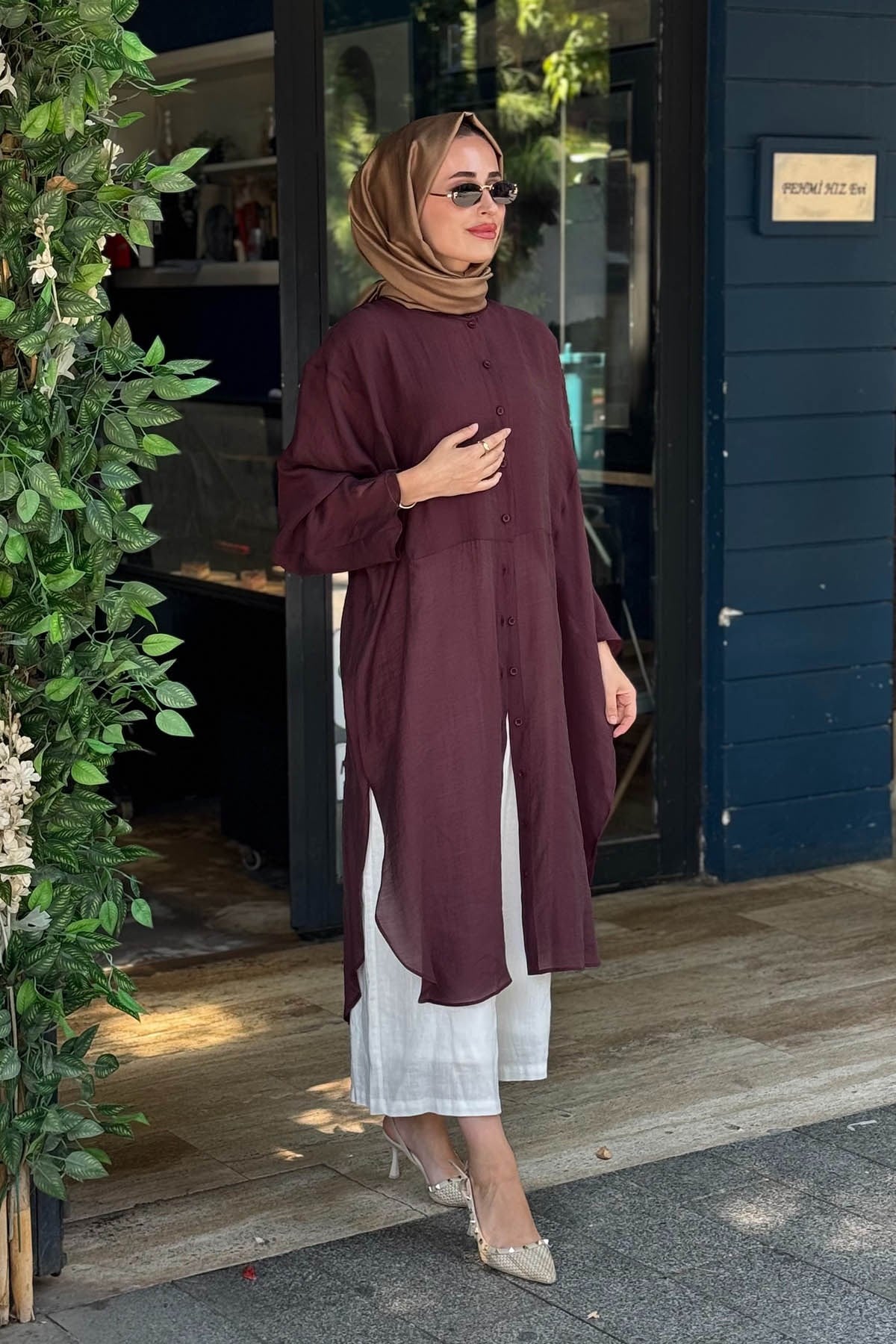 QOOQ Minerva Tunik 26SS237 Mürdüm
