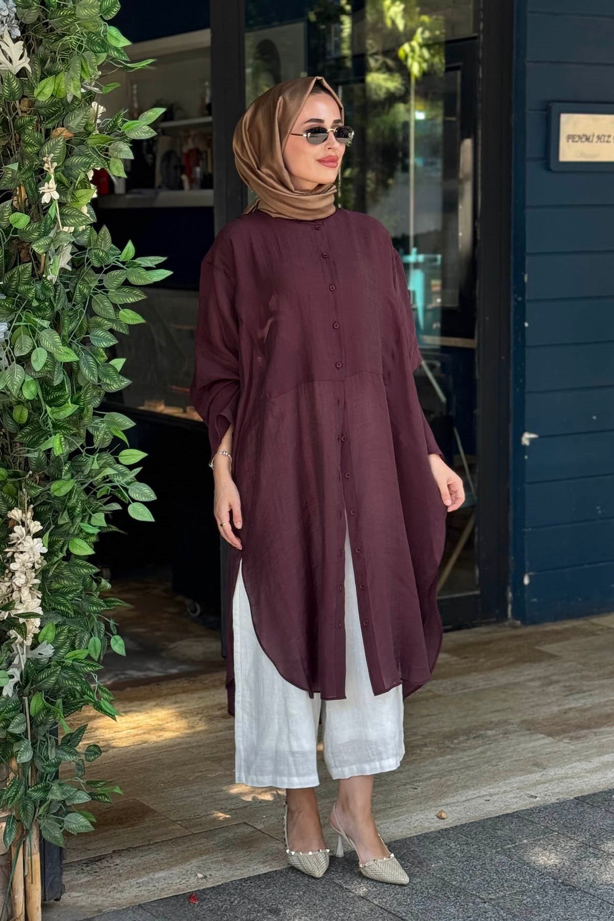 QOOQ Minerva Tunik 26SS237 Mürdüm