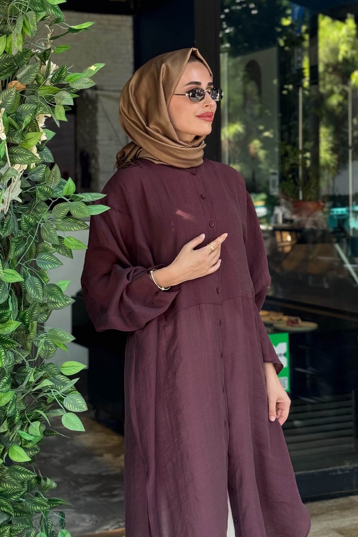 QOOQ Minerva Tunik 26SS237 Mürdüm
