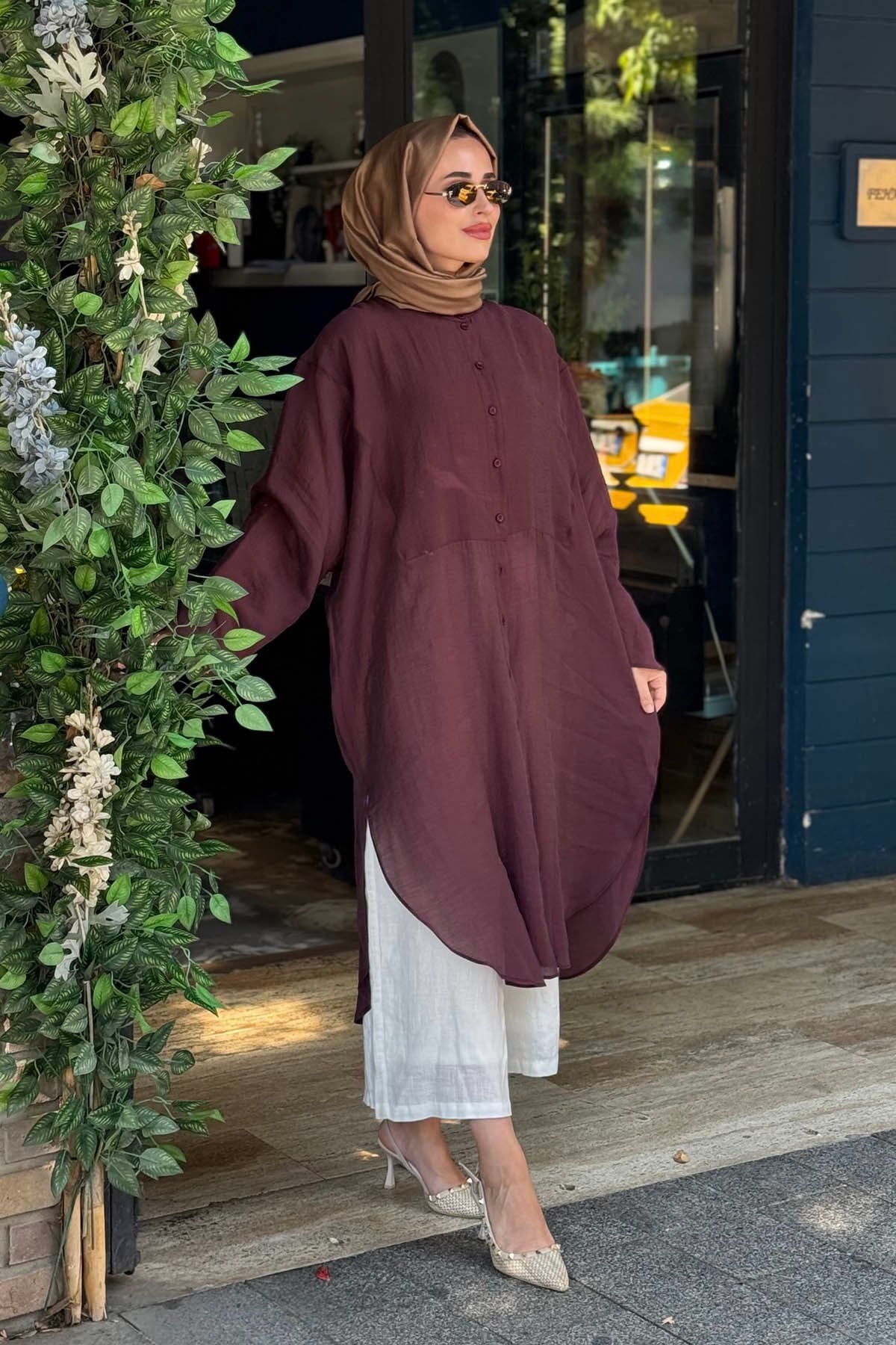 QOOQ Minerva Tunik 26SS237 Mürdüm
