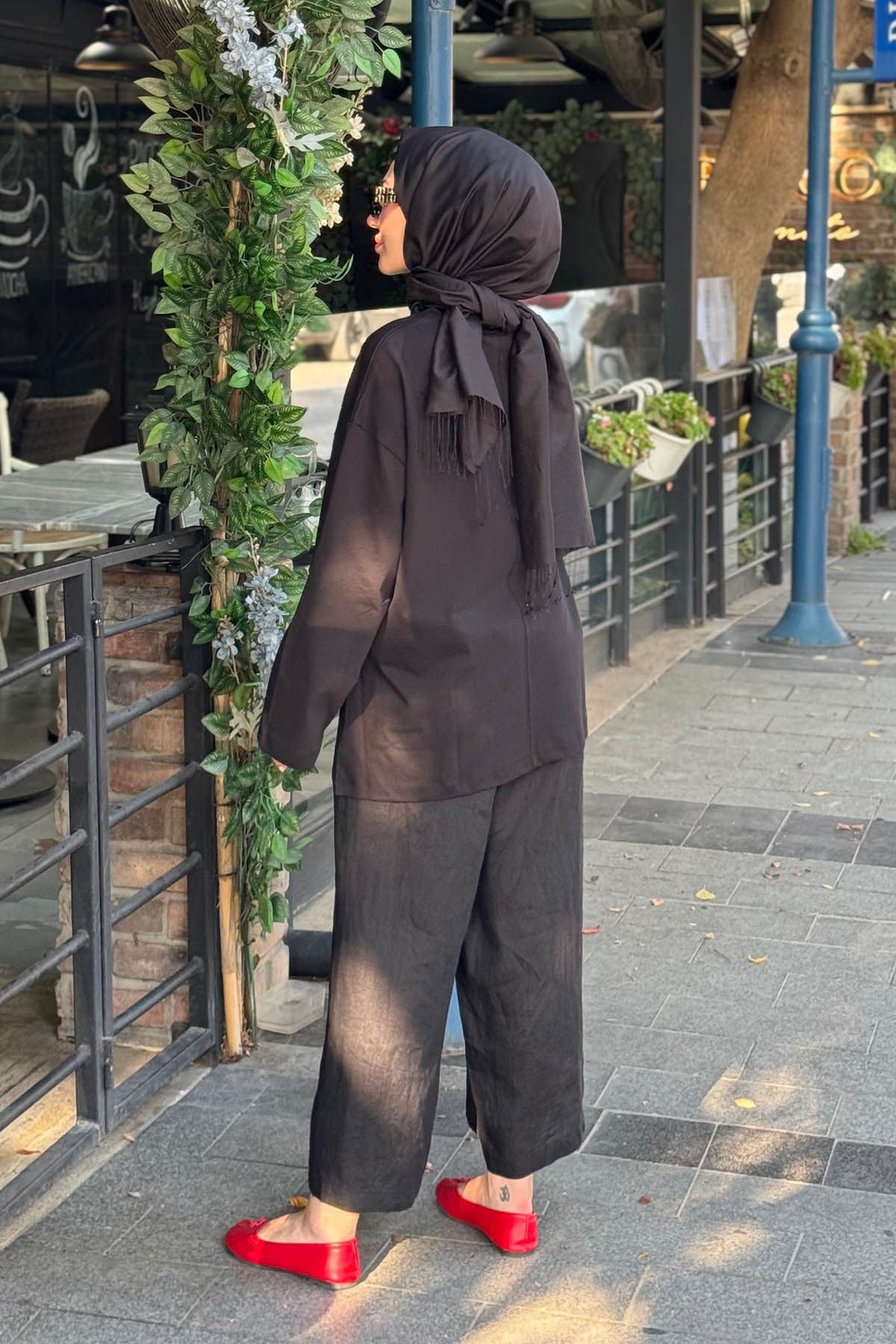 QOOQ Nakışlı Sweat 26SS216 Siyah