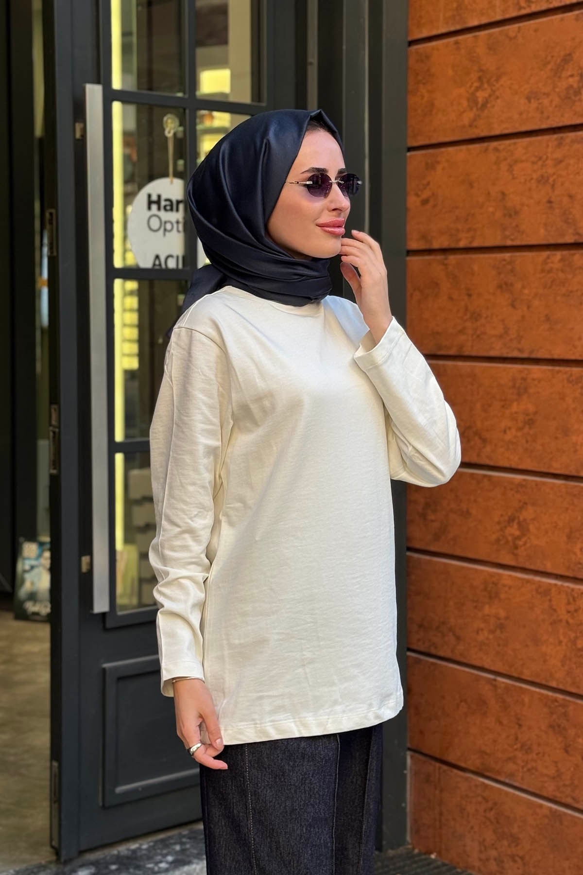 QOOQ Nakışlı Sweat 27FW240 Beyaz