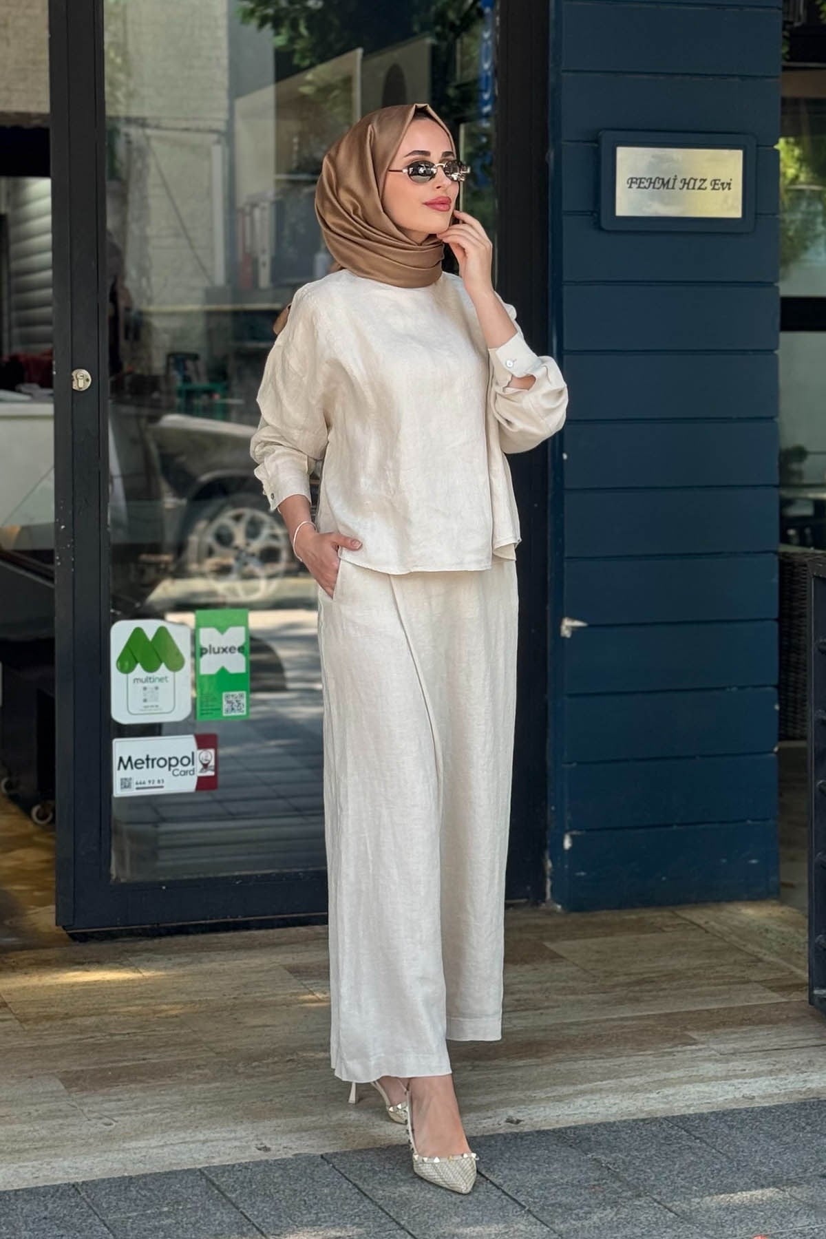 QOOQ Pantolonlu Takım 26SS223T Bej