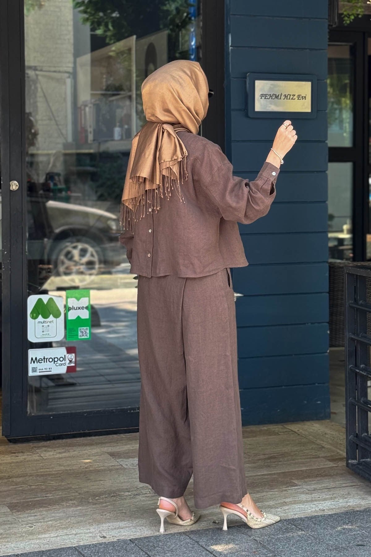 QOOQ Pantolonlu Takım 26SS223T Kahve