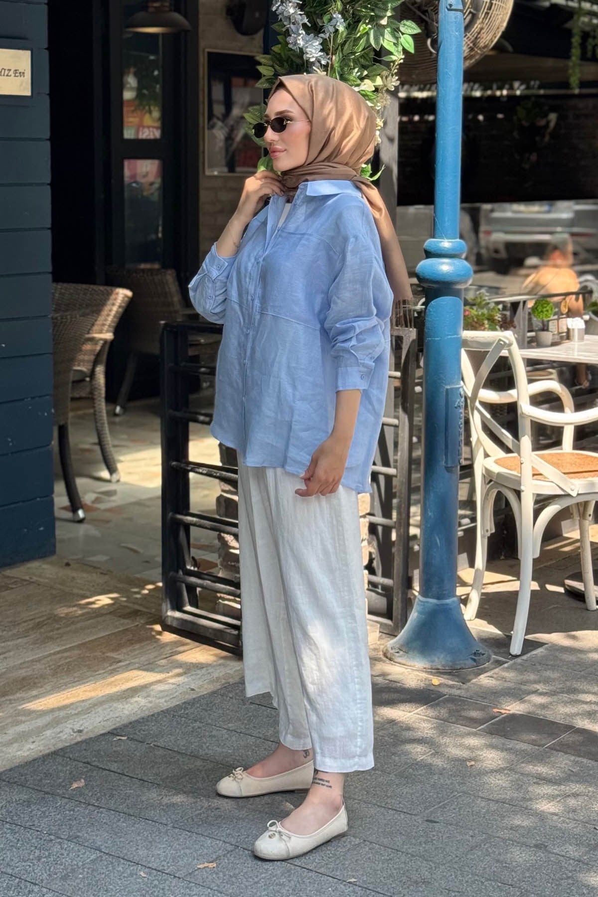 QOOQ Pera Gömlek 26SS227 Bebe Mavisi