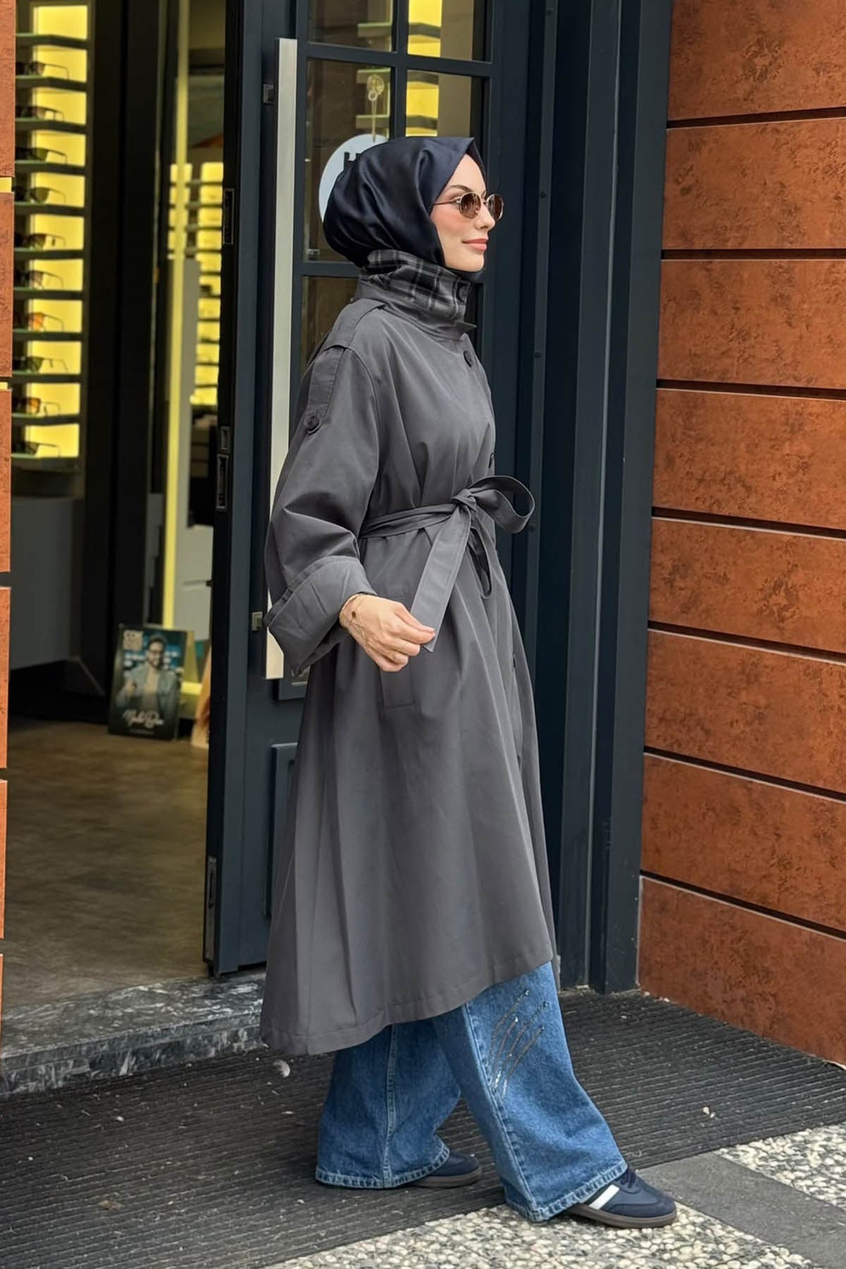 QOOQ Trench 27FW601 Gri