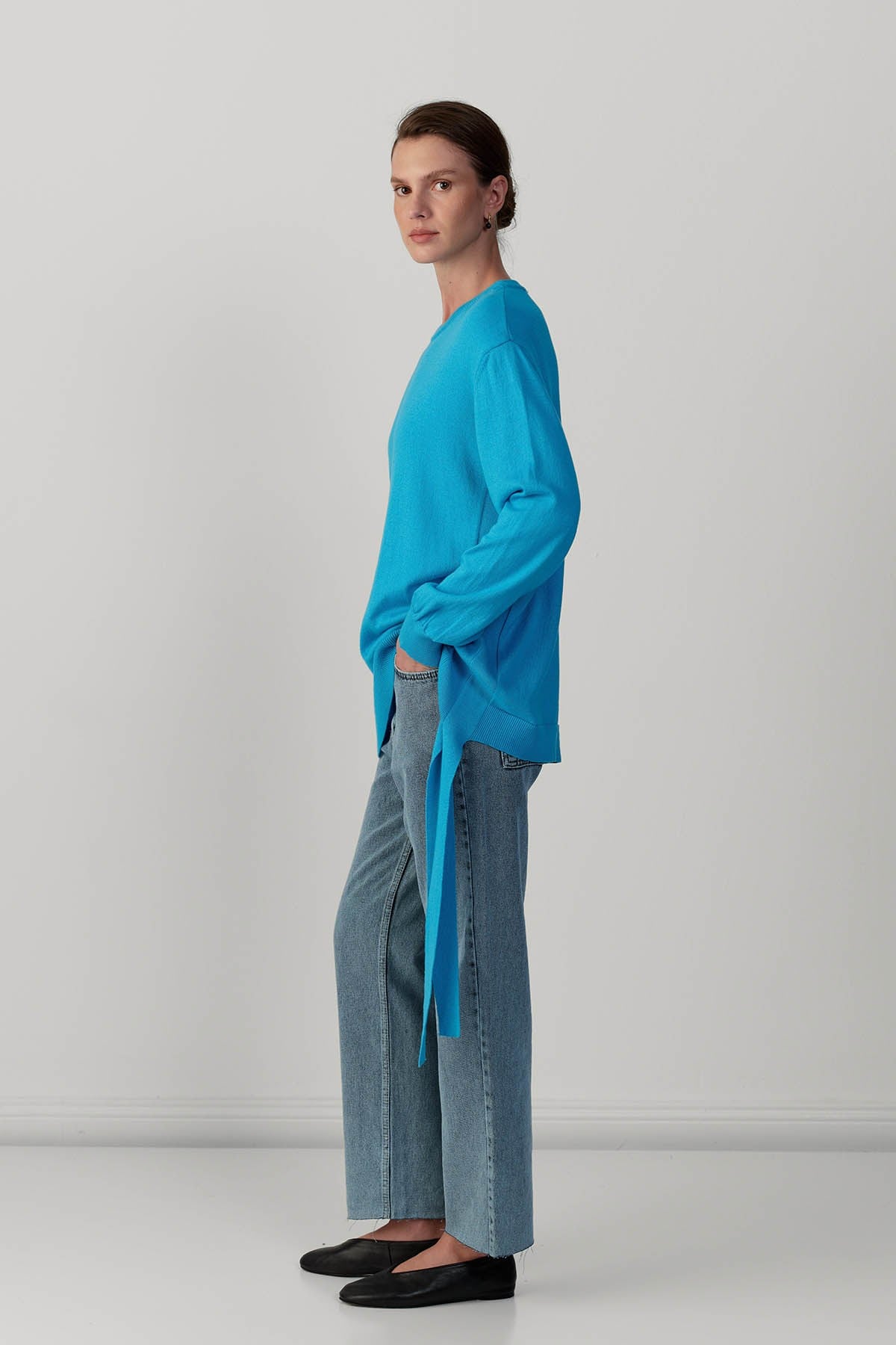QOOQ Triko Kazak 27FW234 Turkuaz