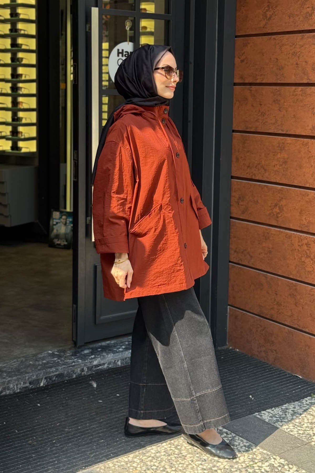 QOOQ Yağmurluk 27FW629 Kiremit