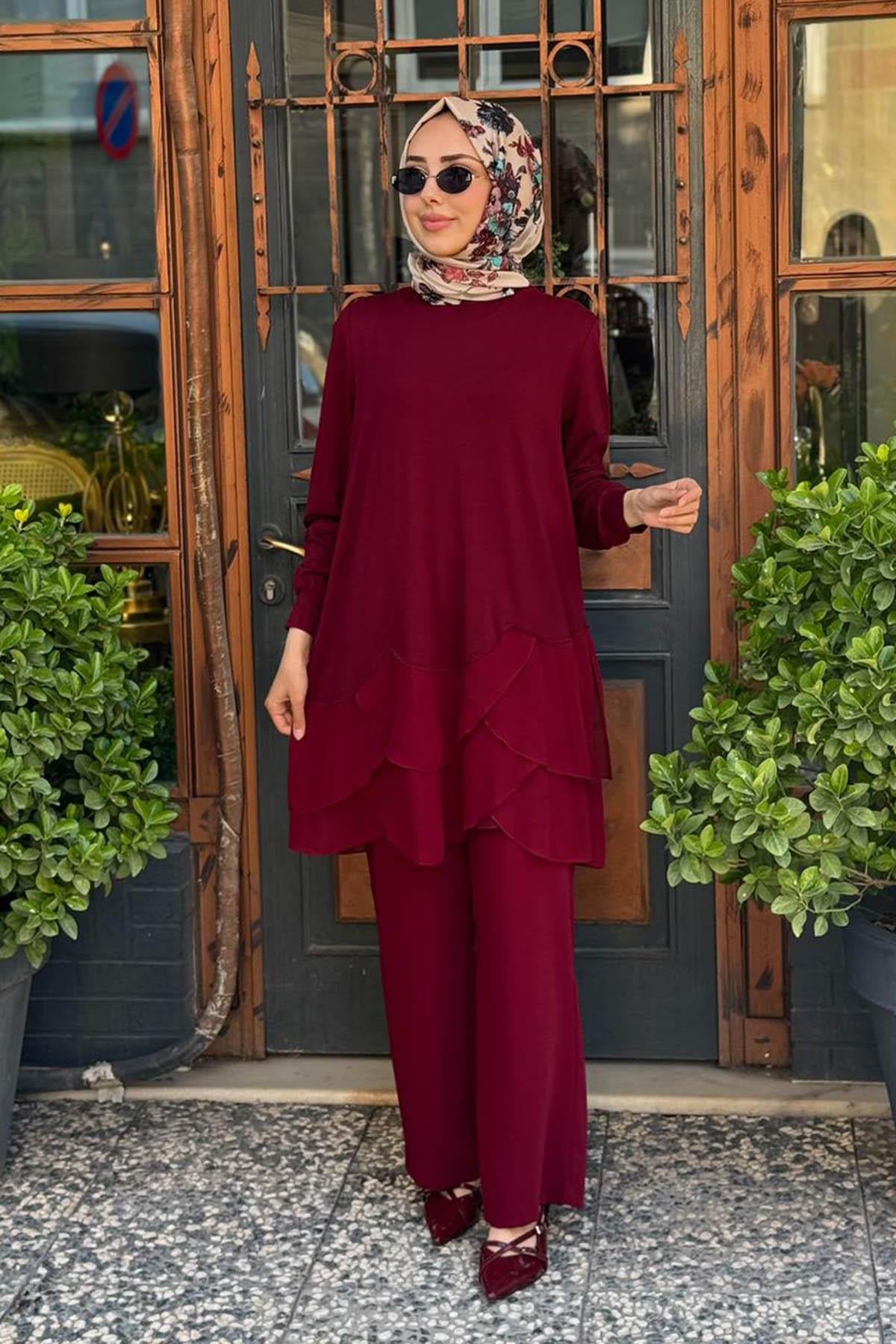 Red show Pantolonlu Takım 25250A Bordo