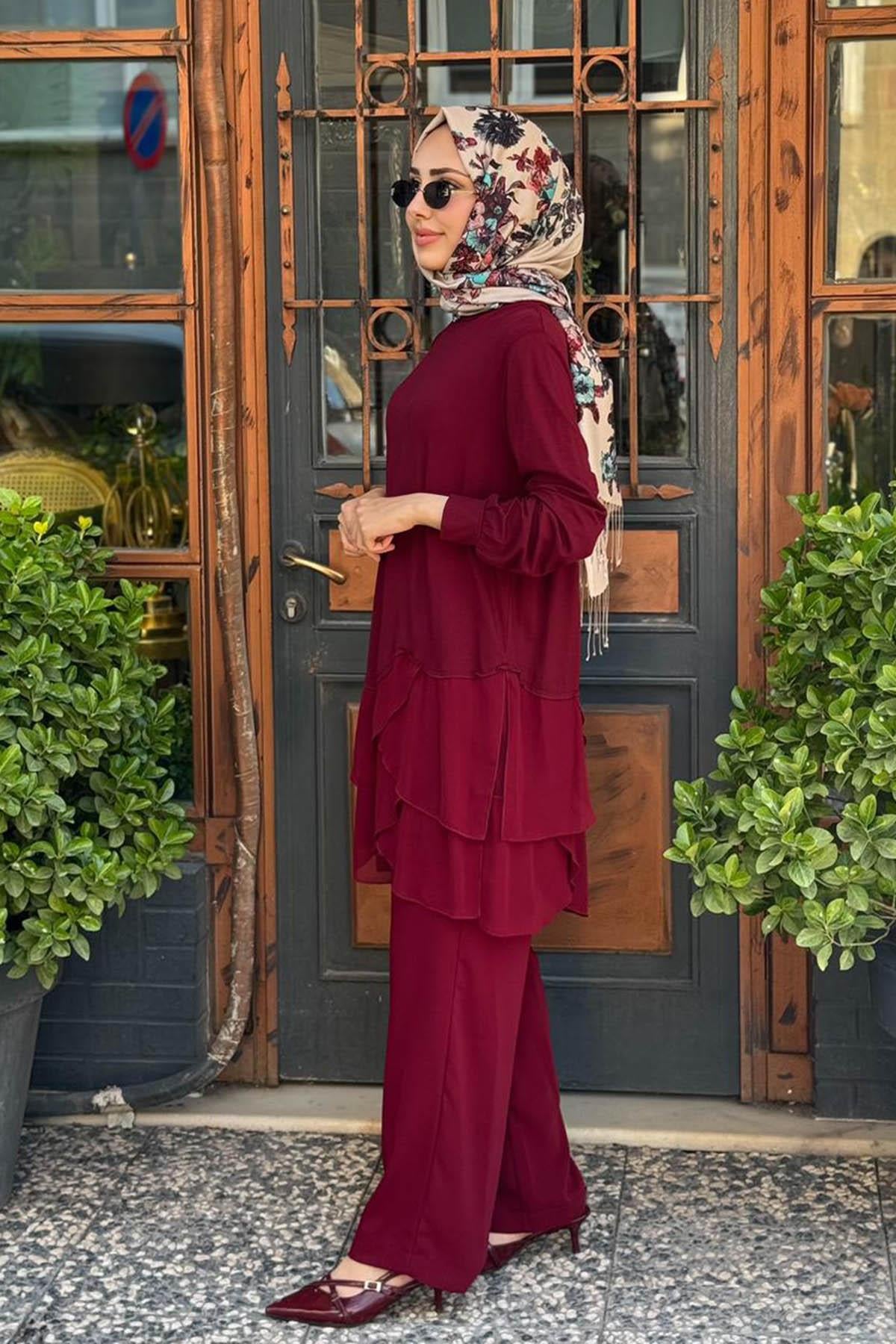 Red show Pantolonlu Takım 25250A Bordo