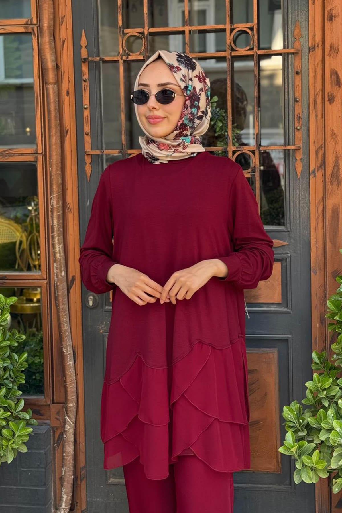 Red show Pantolonlu Takım 25250A Bordo