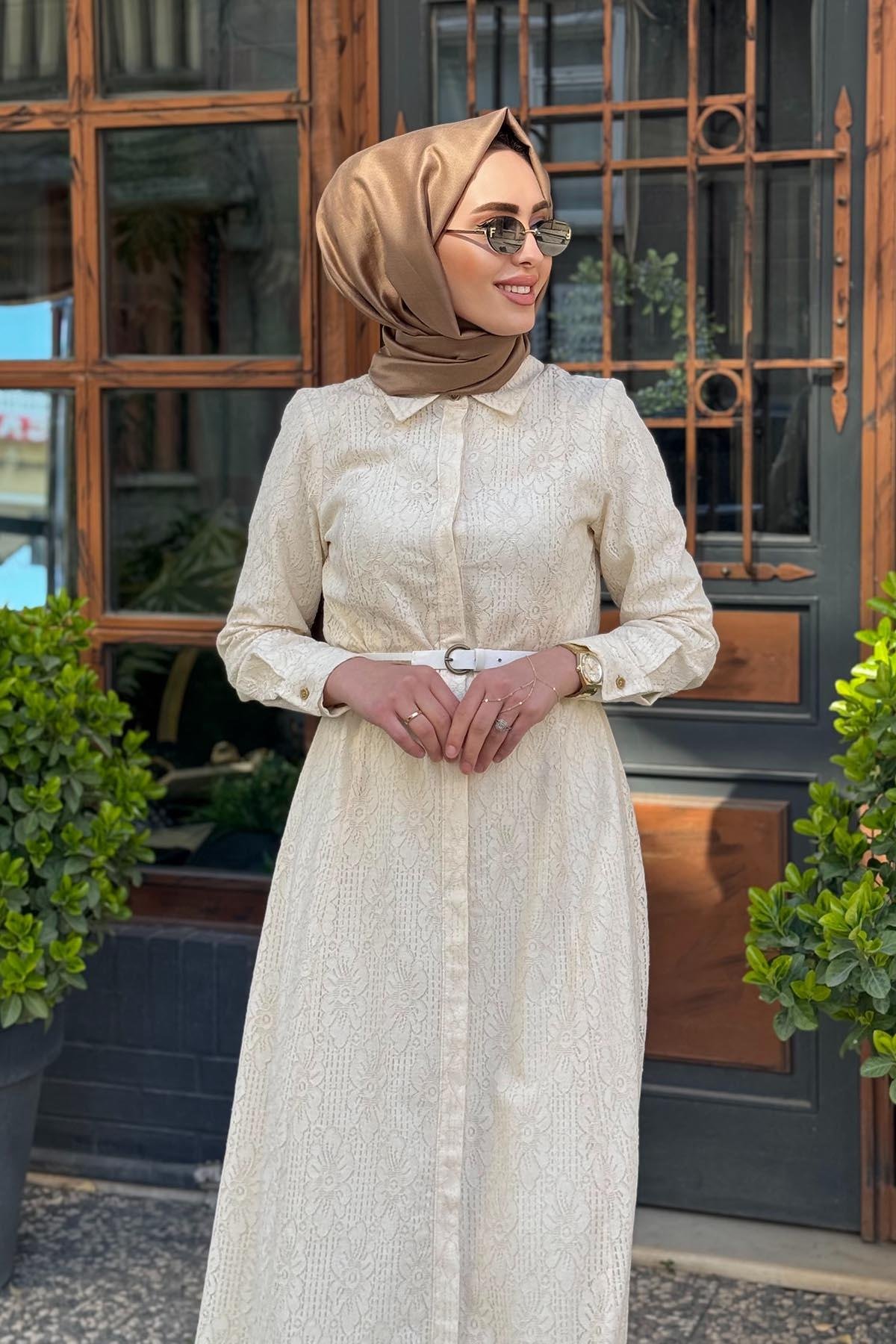 SCL Elbise 10002511311033 Bej