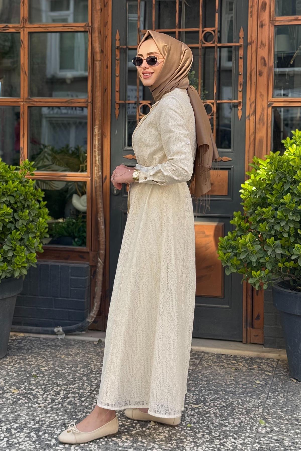 SCL Elbise 10002511311033 Bej