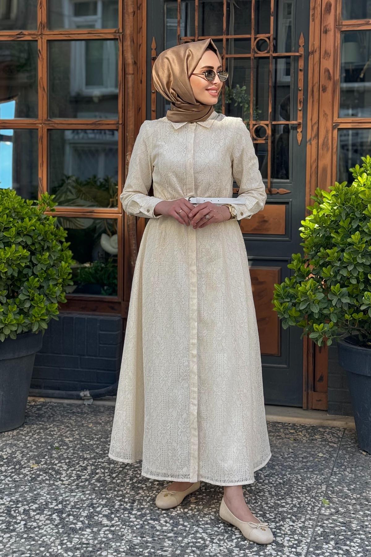 SCL Elbise 10002511311033 Bej