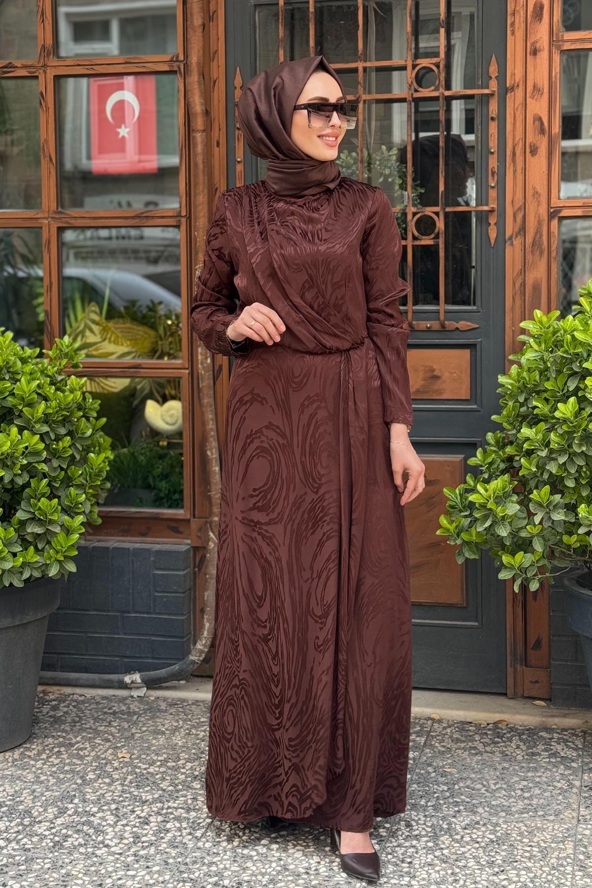 SCL Elbise 10002511311034 Kahve