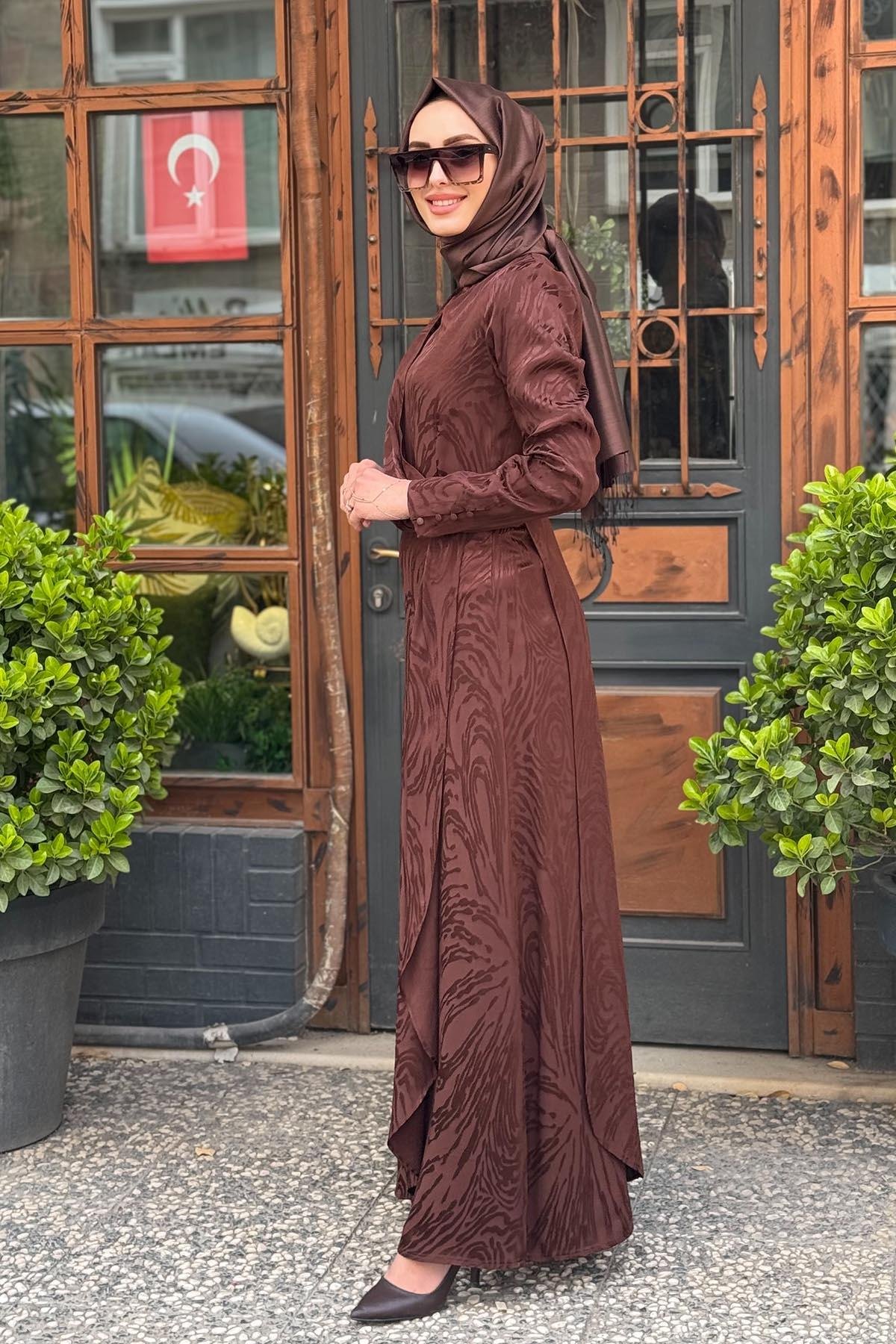 SCL Elbise 10002511311034 Kahve