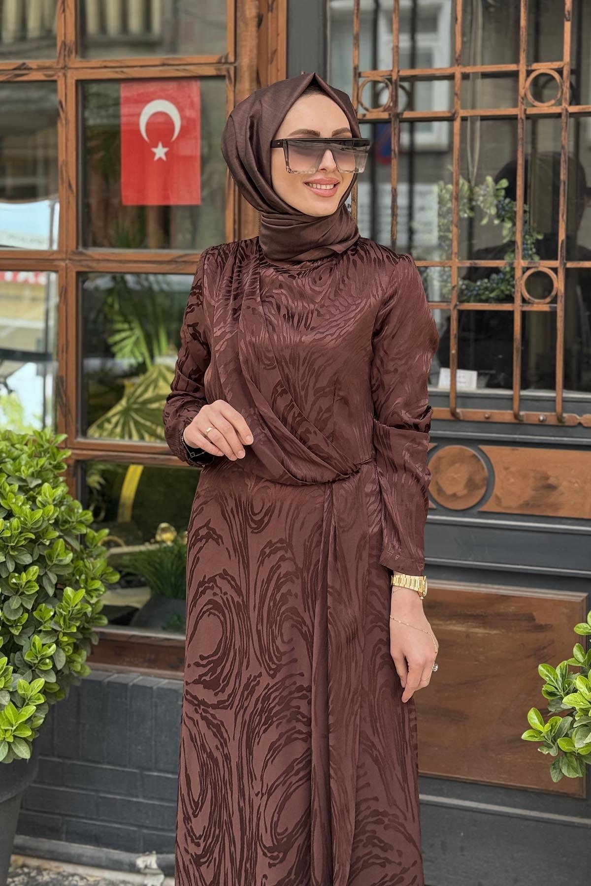 SCL Elbise 10002511311034 Kahve