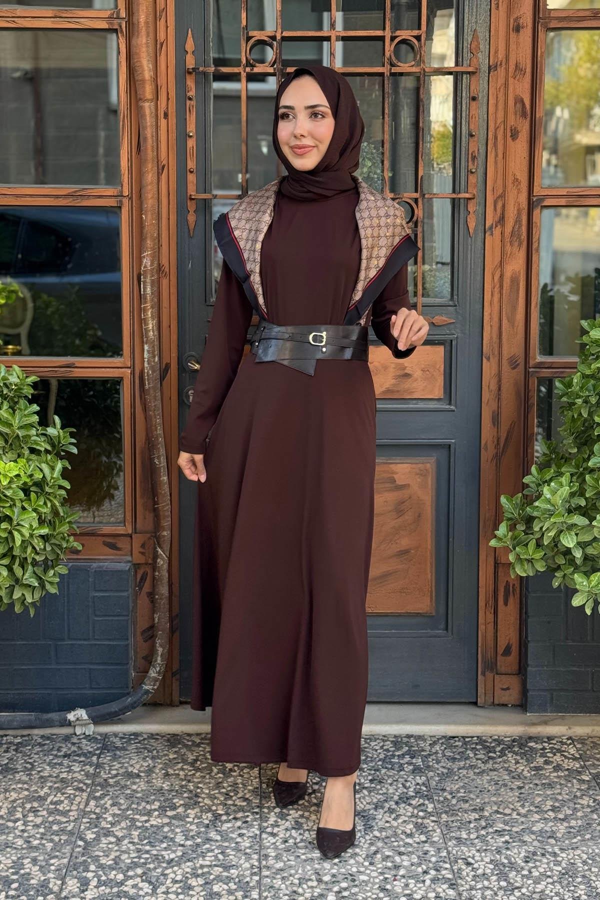 SCL Elbise 10002521311011 Kahve