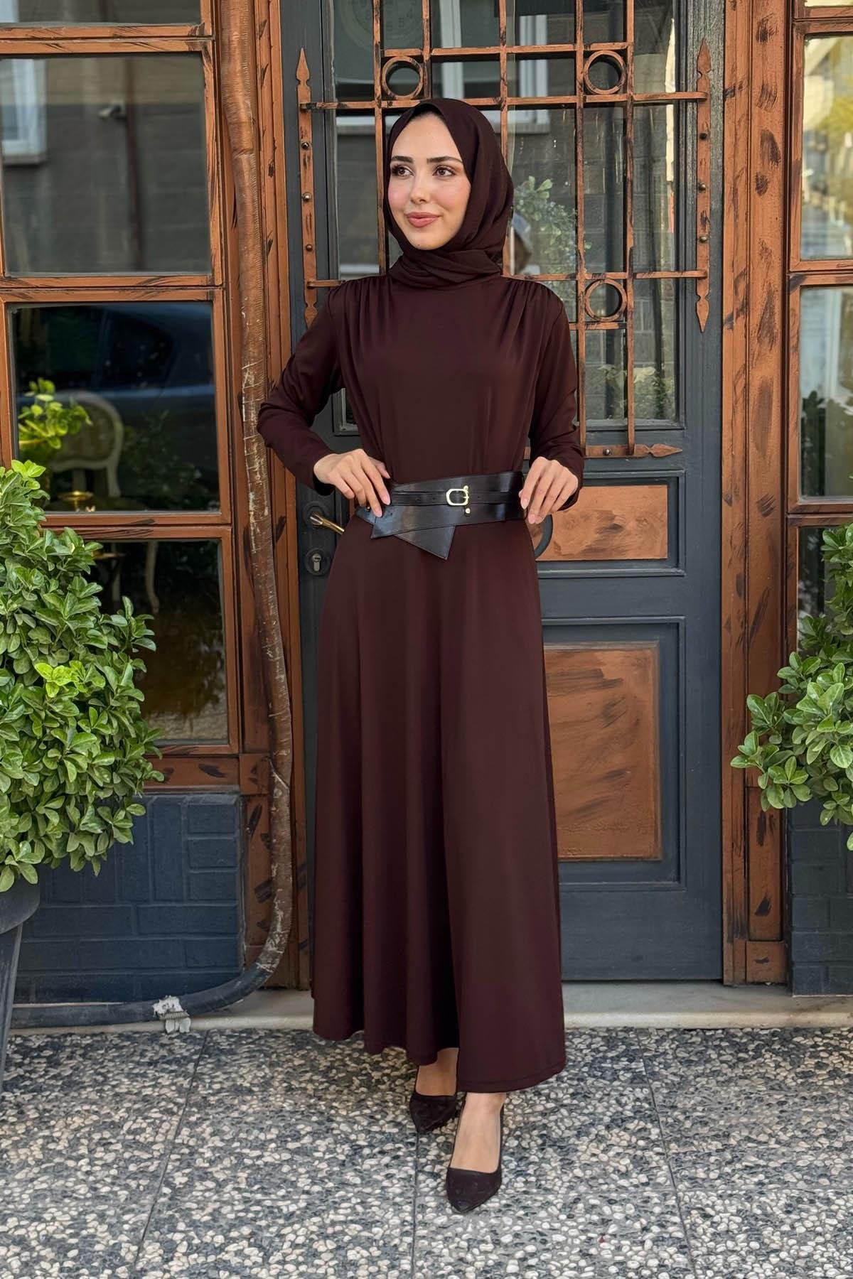 SCL Elbise 10002521311011 Kahve