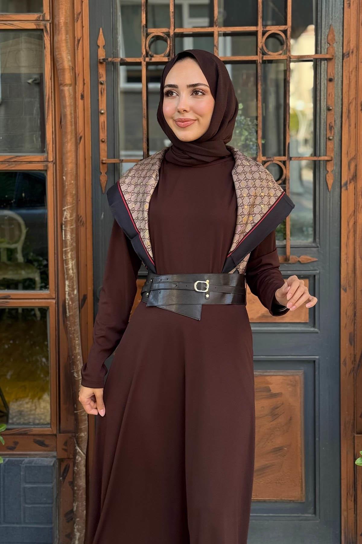 SCL Elbise 10002521311011 Kahve