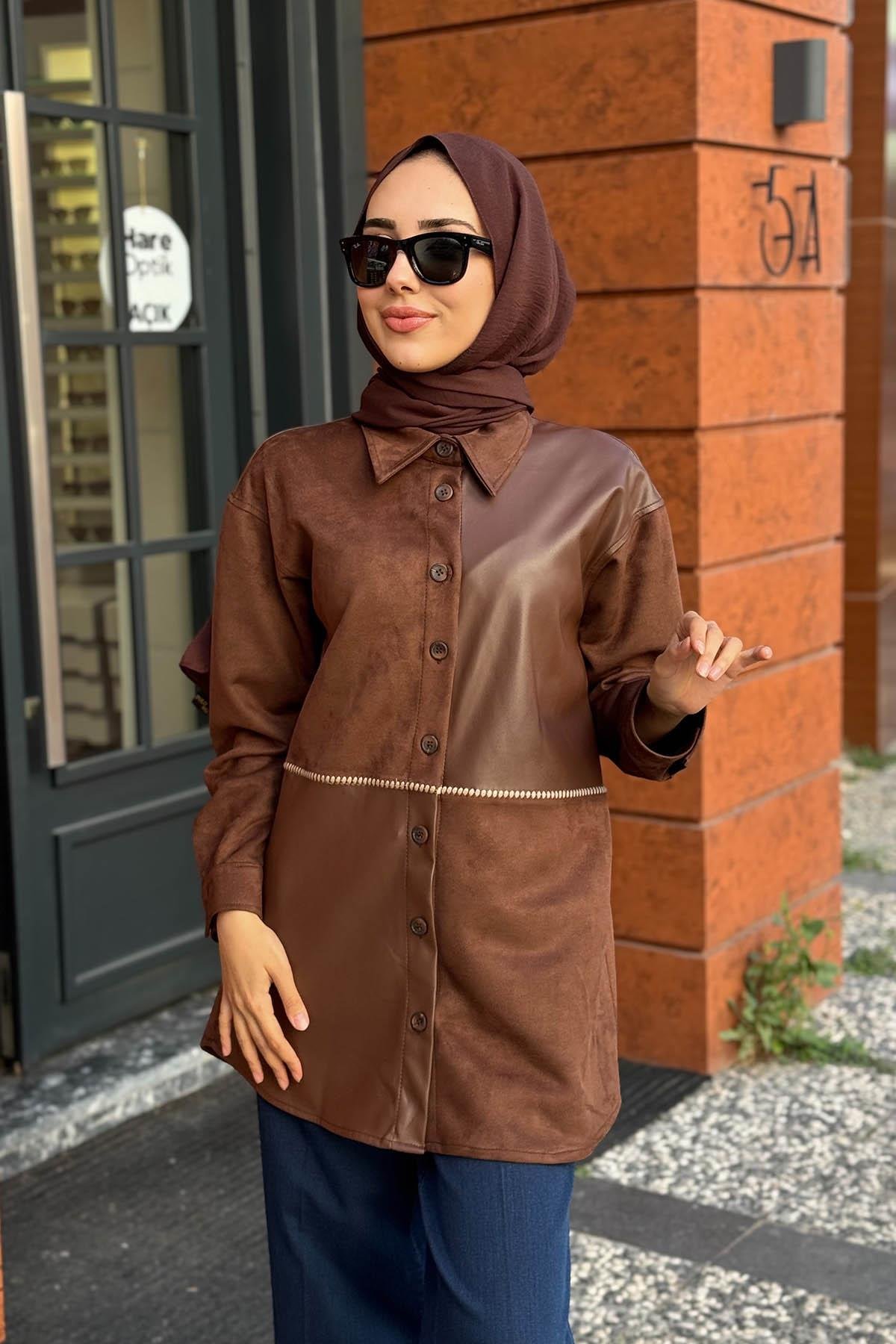 SCL Gömlek 10002521511010 Kahve