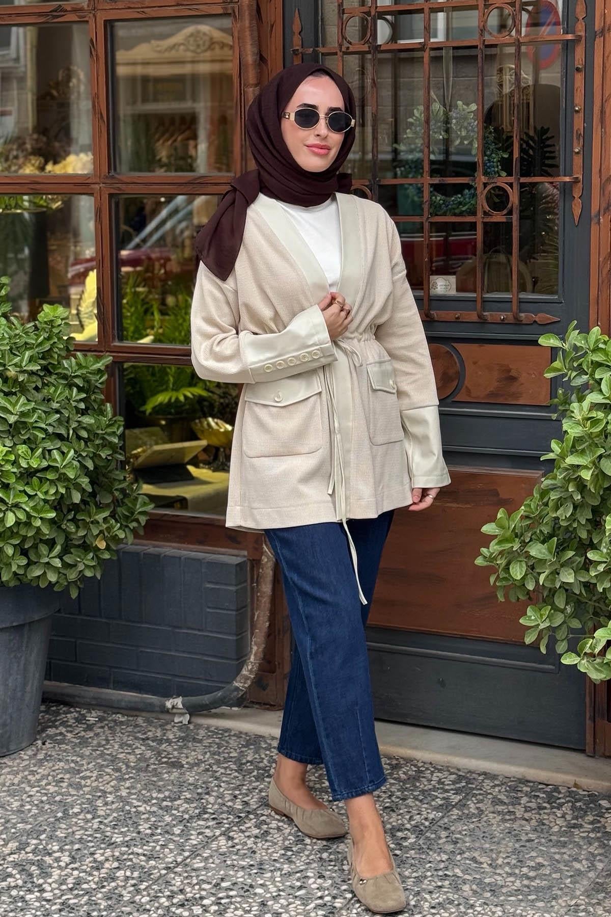 SCL Örme Ceket 10002521111003 Bej