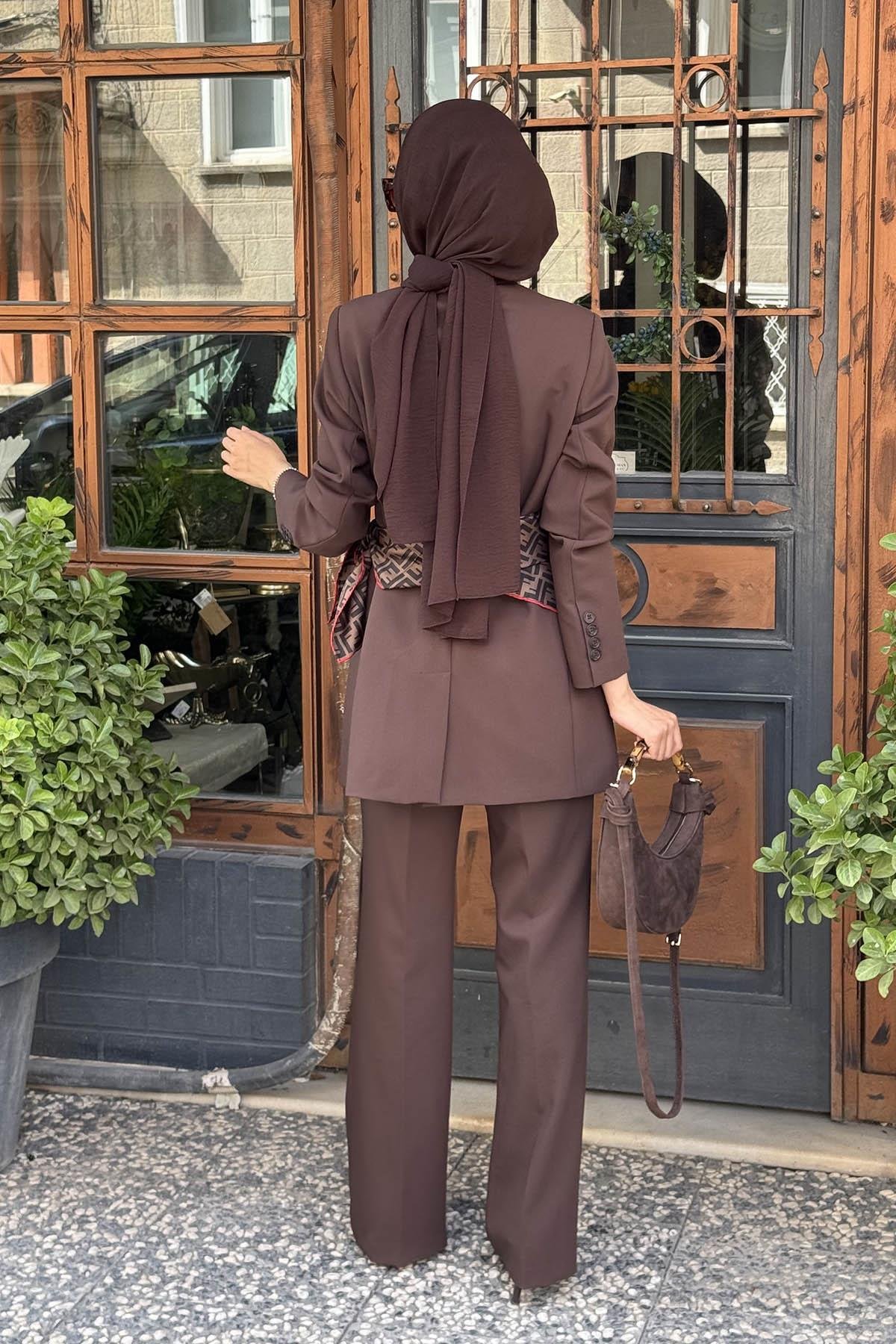 SCL Pantolonlu Takım 10002521111025 Kahve