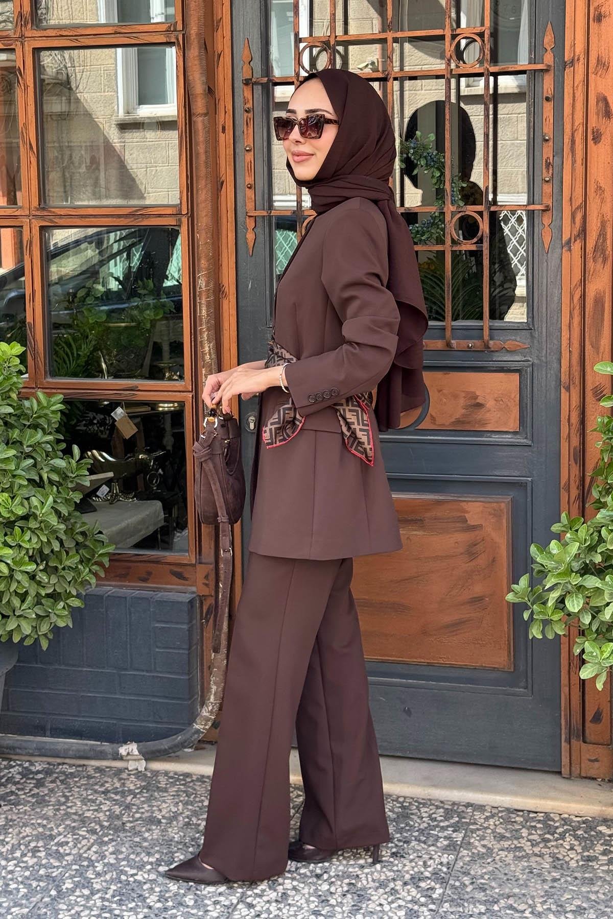 SCL Pantolonlu Takım 10002521111025 Kahve