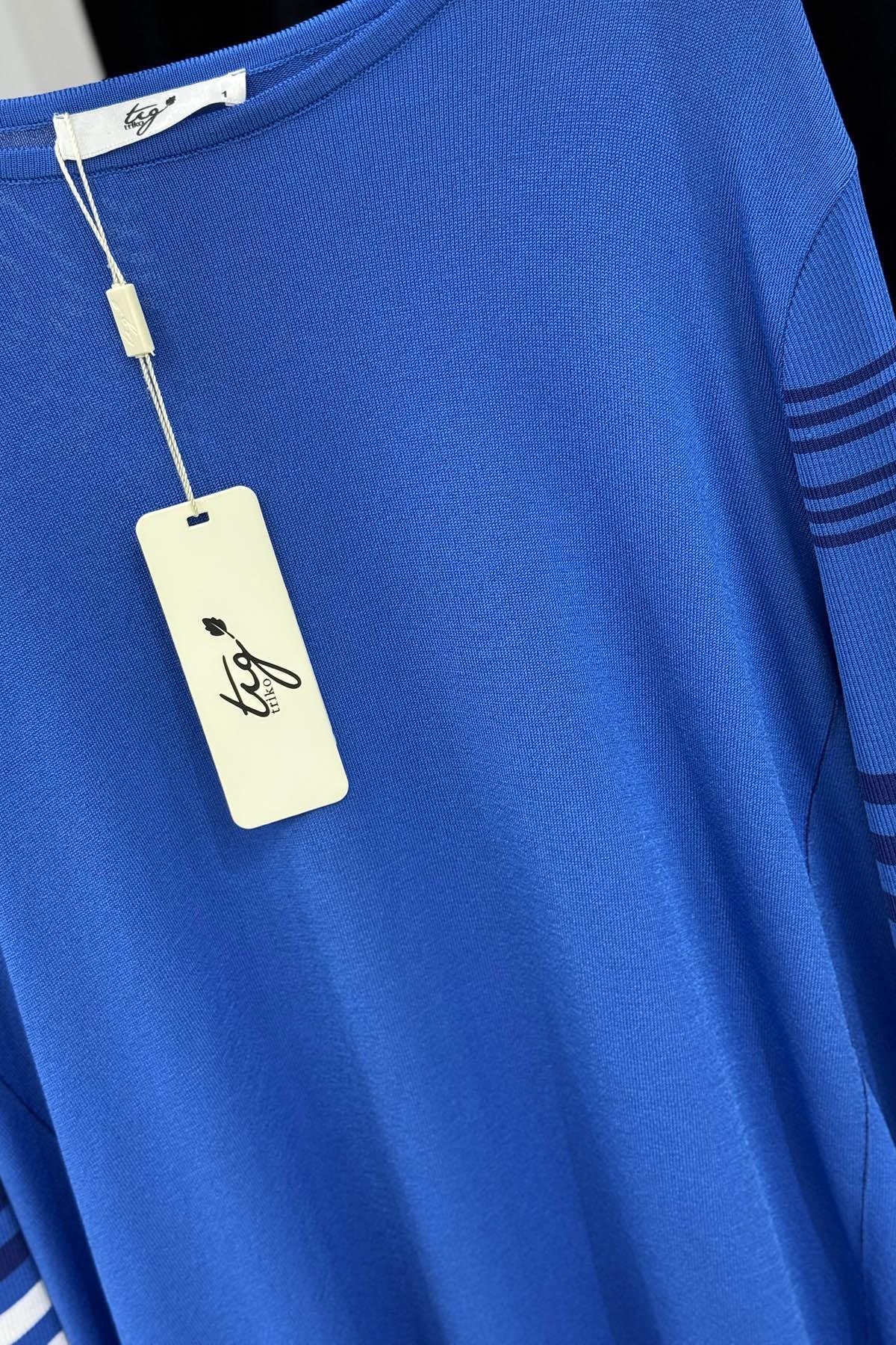 tıg triko Tunik 21475 Saks Mavi
