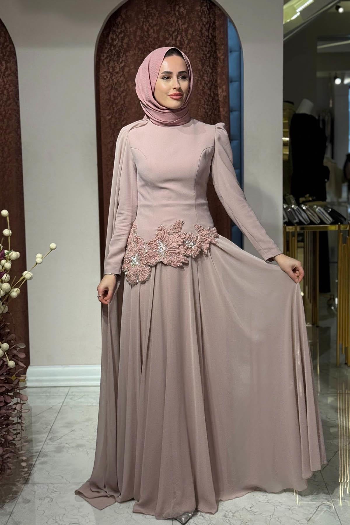 TUAY Abiye 4551 Gül Kurusu