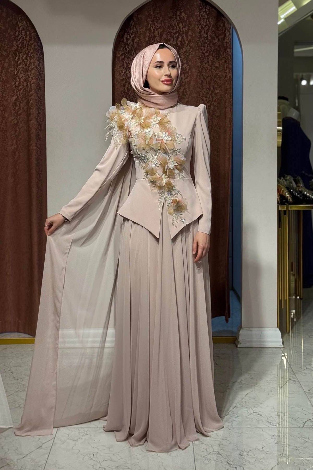 TUAY Abiye 4611 Gül Kurusu