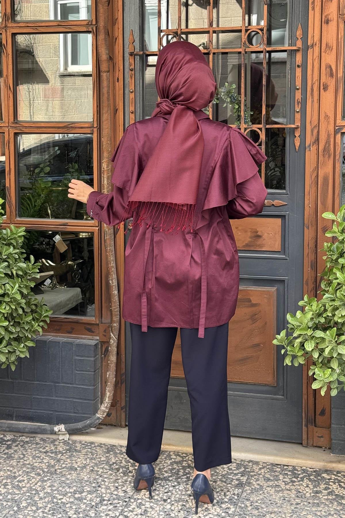 venöve Danny Gömlek 26FWGOM0007 Bordo