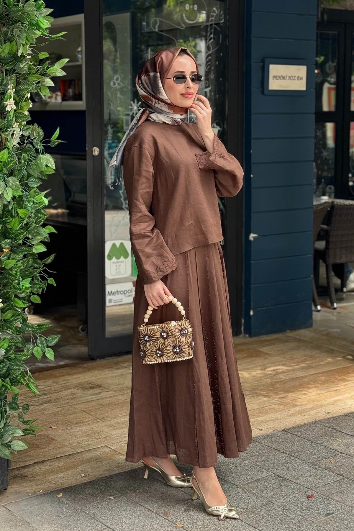 venöve Etekli Takım 26SSTUN0017T Kahve