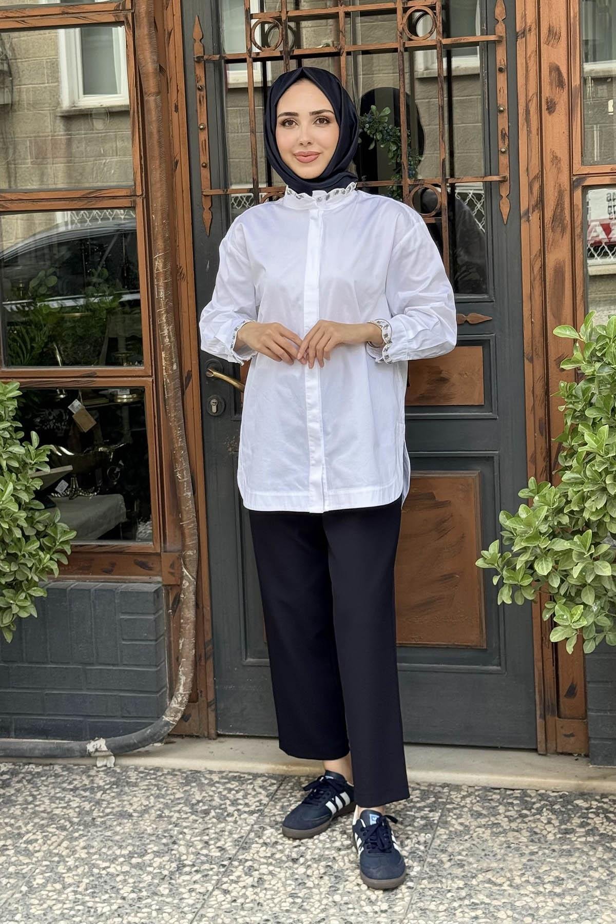 venöve Kenza Gömlek 26FWGOM0008 Beyaz