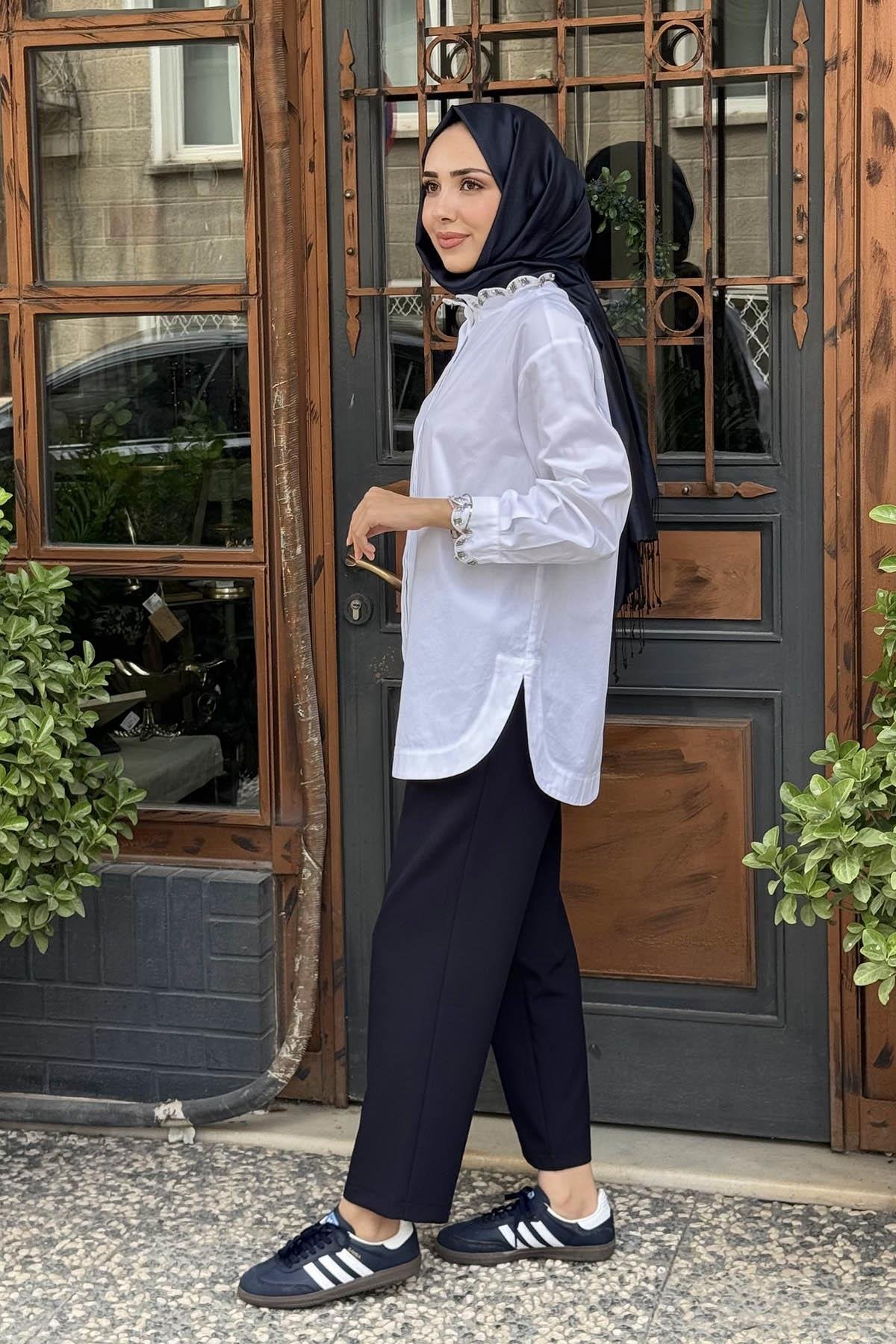 venöve Kenza Gömlek 26FWGOM0008 Beyaz