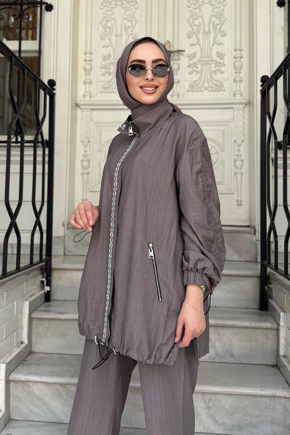 venöve Laura Pantolonlu Takım 25SSCEK0023 Vizon
