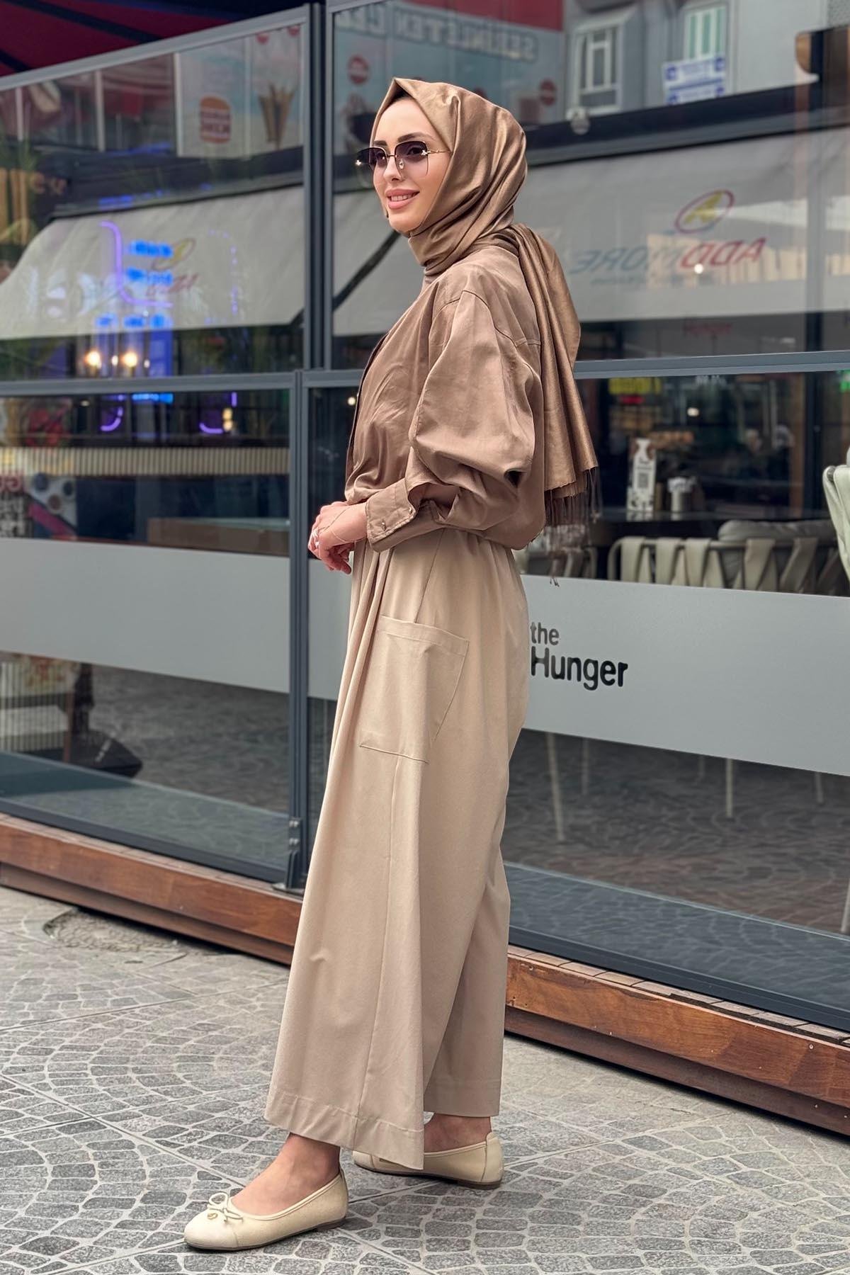 venöve Lois Gömlek 25SSGOM0007 Kahverengi