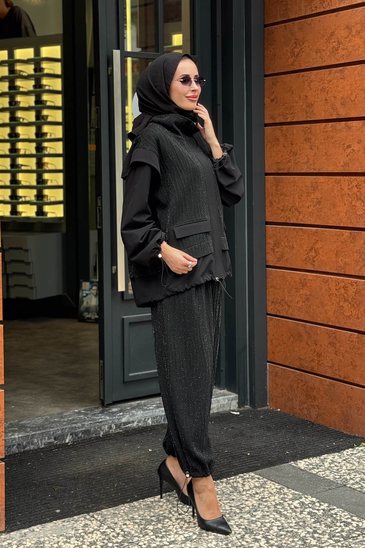 venöve Noa Pantolonlu Takım 27FWCEK0013T Siyah