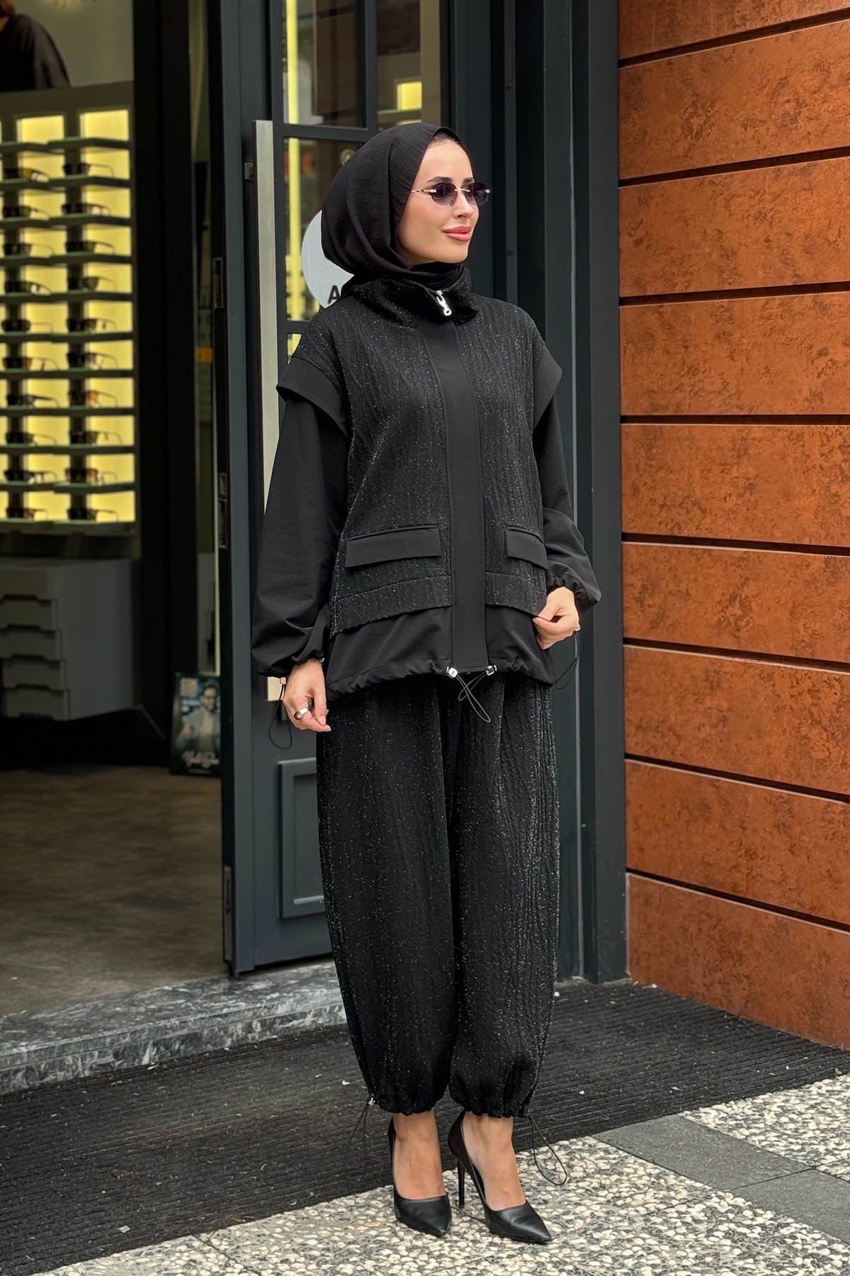 venöve Noa Pantolonlu Takım 27FWCEK0013T Siyah