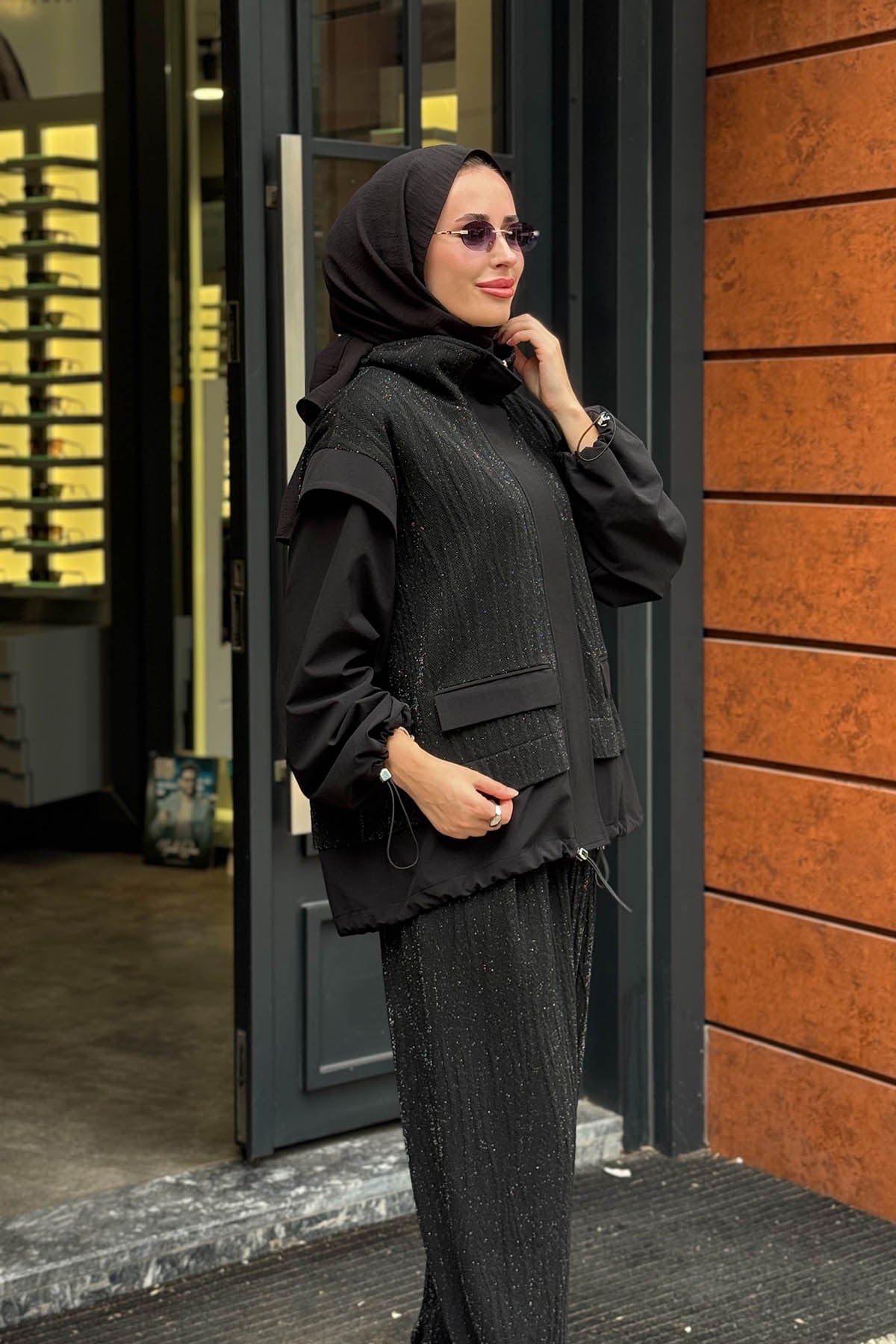 venöve Noa Pantolonlu Takım 27FWCEK0013T Siyah